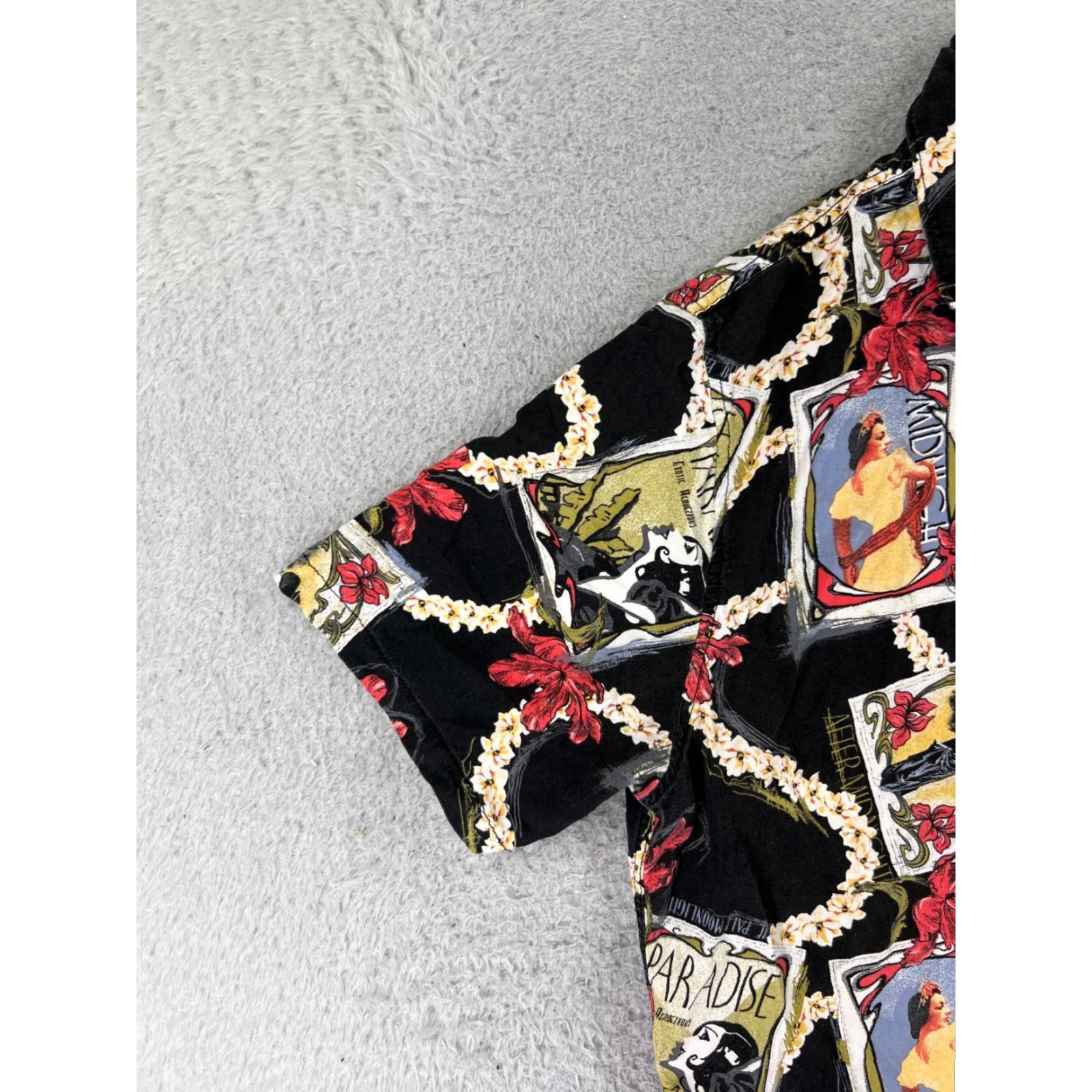 Cotton On VINTAGE Cotton On Garments Shirt Men L Black Red Floral Hawaiian Vacation Aloha Beach 90s 1990s Shirt Mens Size US L / EU 52-54 / 3 - 3 Thumbnail