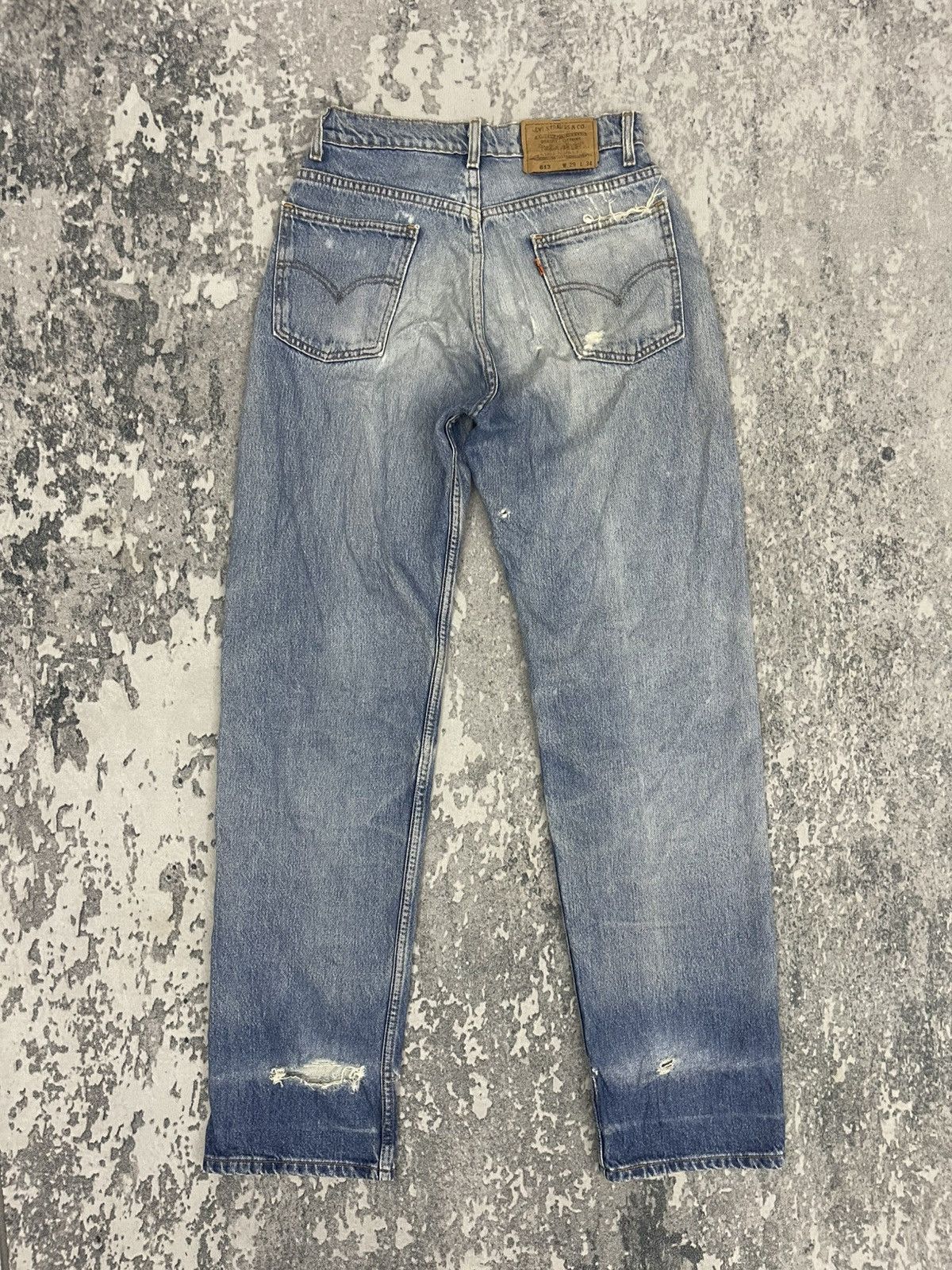 Levi's Vintage 90s Levi’s 613 Orange Tab Distressed Denim Size US 29 - 14 Thumbnail
