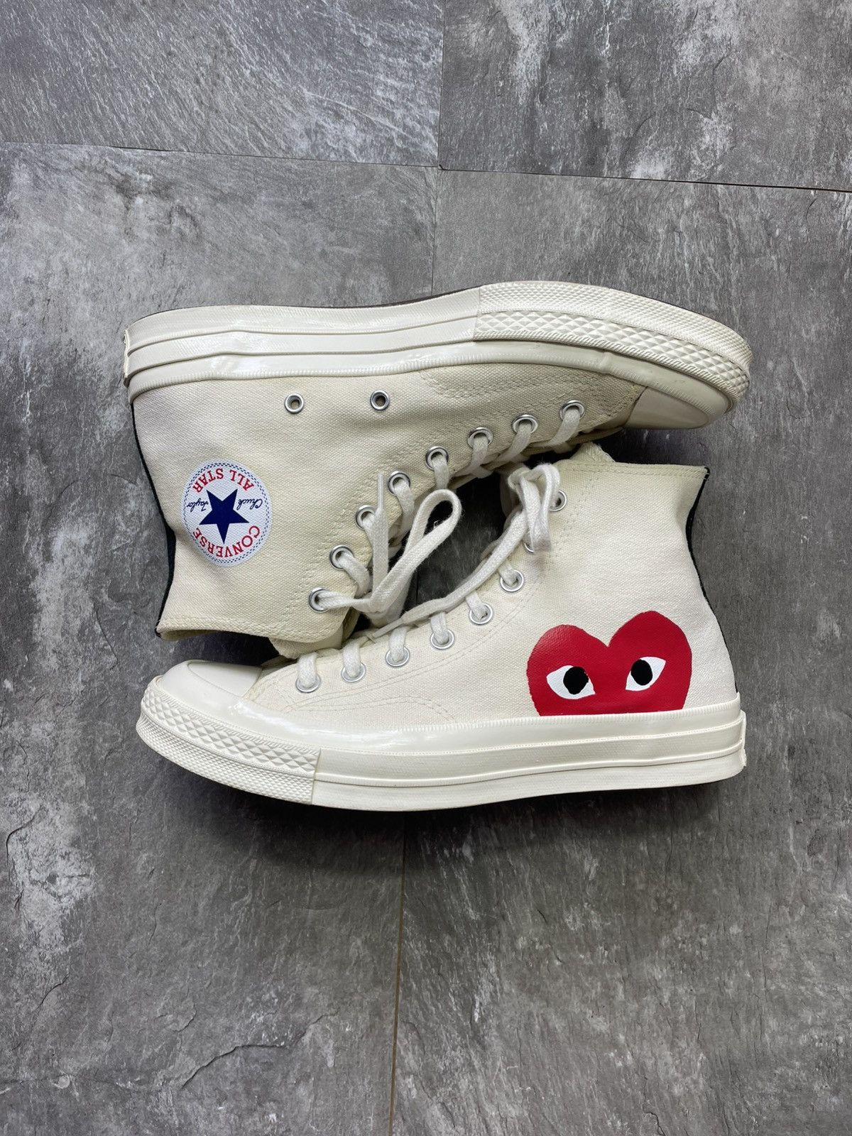 Comme des Garcons PLAY × Converse Comme Des Garçons x Converse High Top CDG Sneakers Shoes Size US 7.5 / EU 40-41 - 3 Thumbnail
