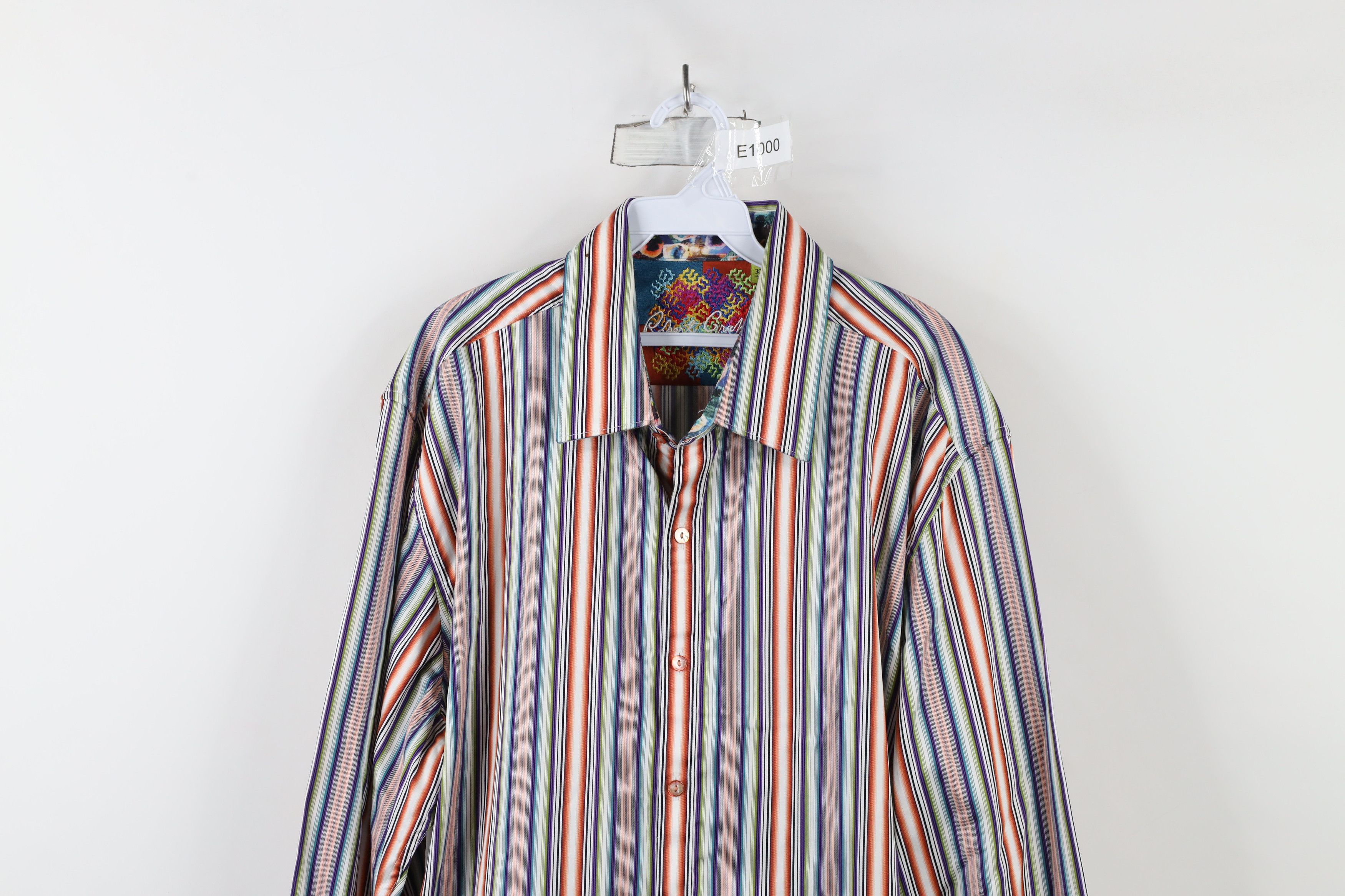 Robert Graham × Vintage Robert Graham Tailored Rainbow Flip Cuff Button Shirt Size US XXL / EU 58 / 5 - 2 Thumbnail