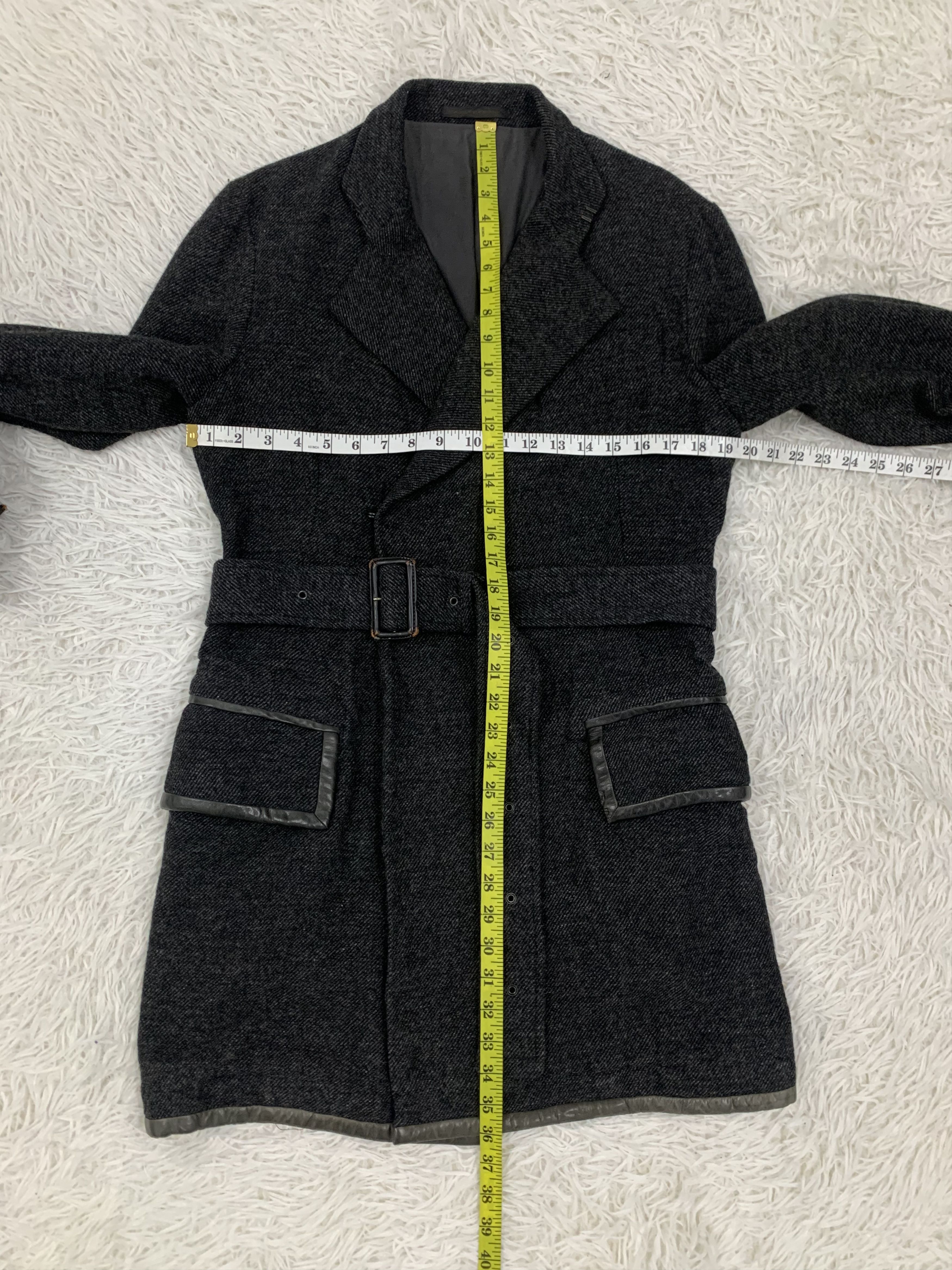 Yohji Yamamoto Vintage Y's by Yohji Yamamoto Gabardine Belted Wool Coat Size US M / EU 48-50 / 2 - 23 Thumbnail