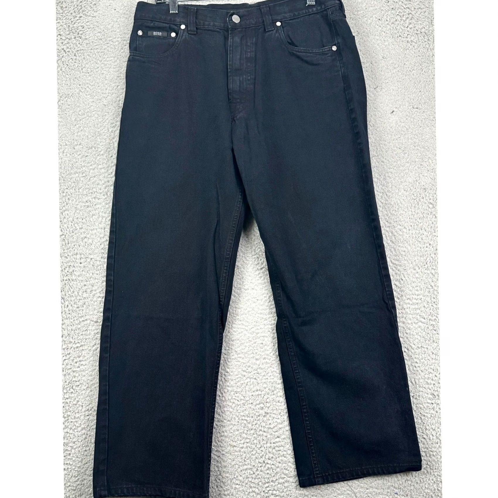 Hugo Boss BOSS Hugo Boss Alabama Straight Leg Jeans Black Denim 5-Pocket Mens 35x30 EUC Size US 35 - 2 Thumbnail