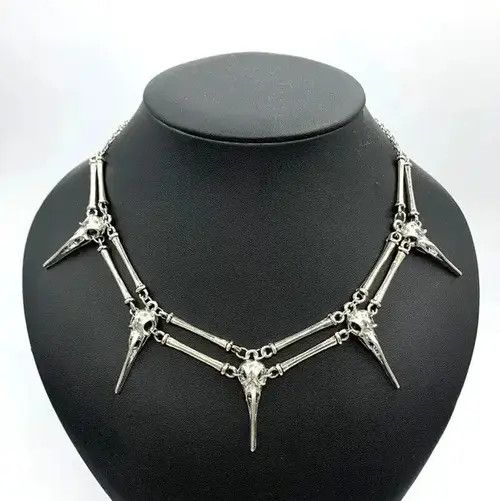 Japanese Brand Bird Skull, Chocker Necklace Size ONE SIZE - 1 Thumbnail
