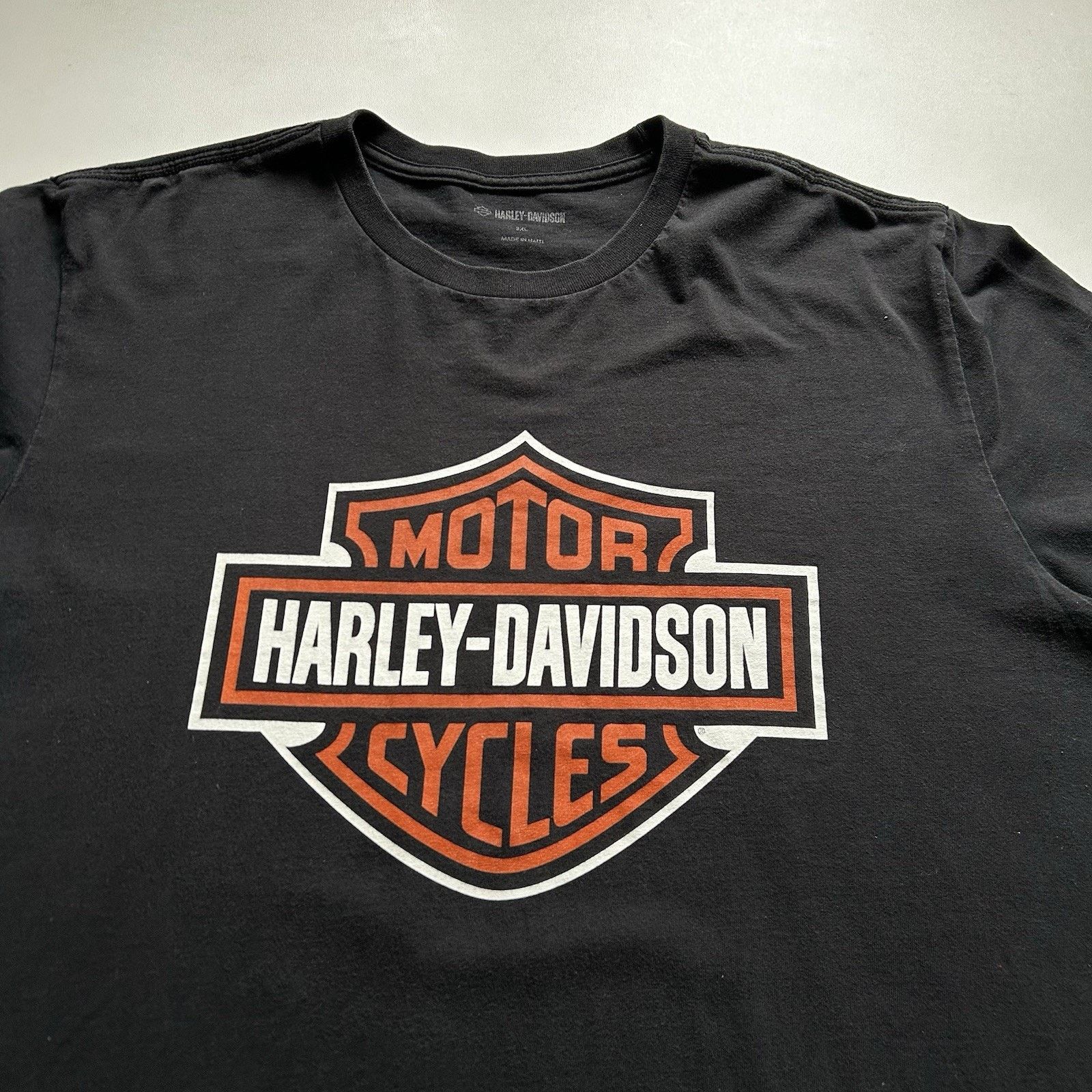 Harley Davidson × Vintage Vintage Harley Davidson Shirt 3XL Black Y2K Biker Logo Rare Size US XXL / EU 58 / 5 - 2 Thumbnail