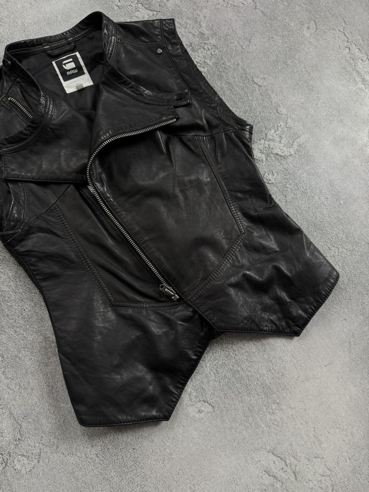 G-Star G star raw M/size Aviator Pilot Gilet leather vest gothic Size M / US 6-8 / IT 42-44 - 3 Thumbnail