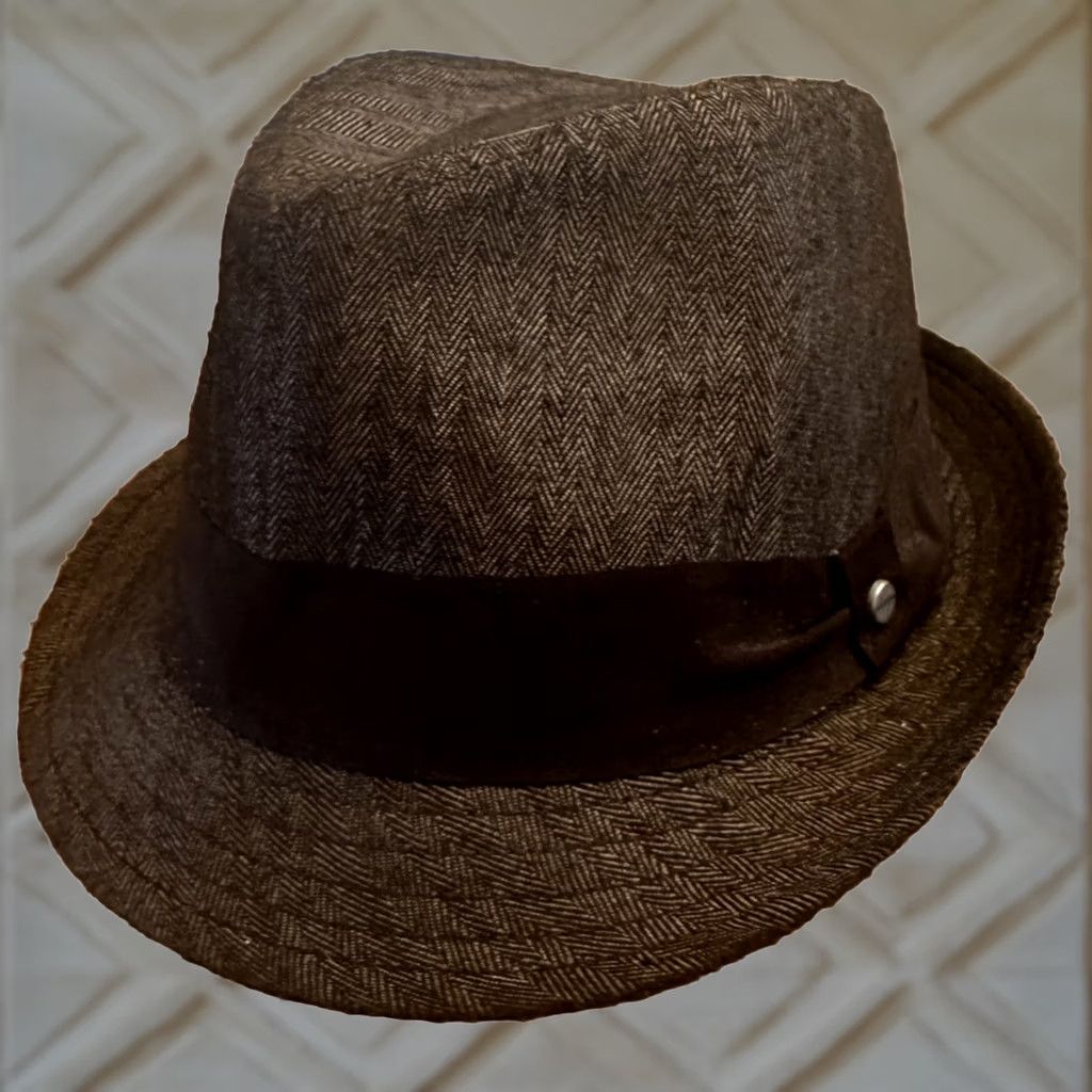 Stetson Stetson Fedora Hat Mens Size S/M Linen Black and Gray All American Fedora Hat, Herringbone, Lightweight, Lined, Casual, Men’s, Vintage No Size ONE SIZE - 1 Thumbnail