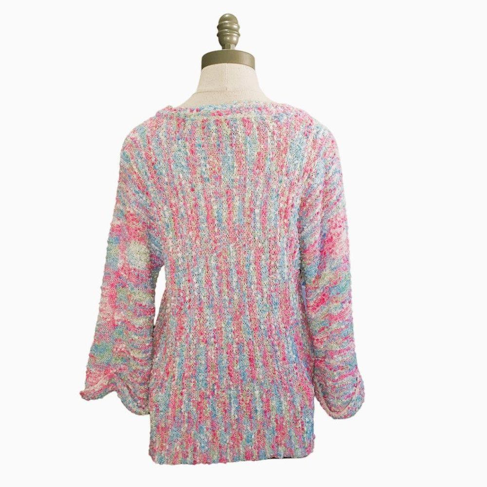 Designer CT768 Ethyl Ladies Pink, Blue & White Long Sleeve Sweater Size L / US 10 / IT 46 - 3 Thumbnail