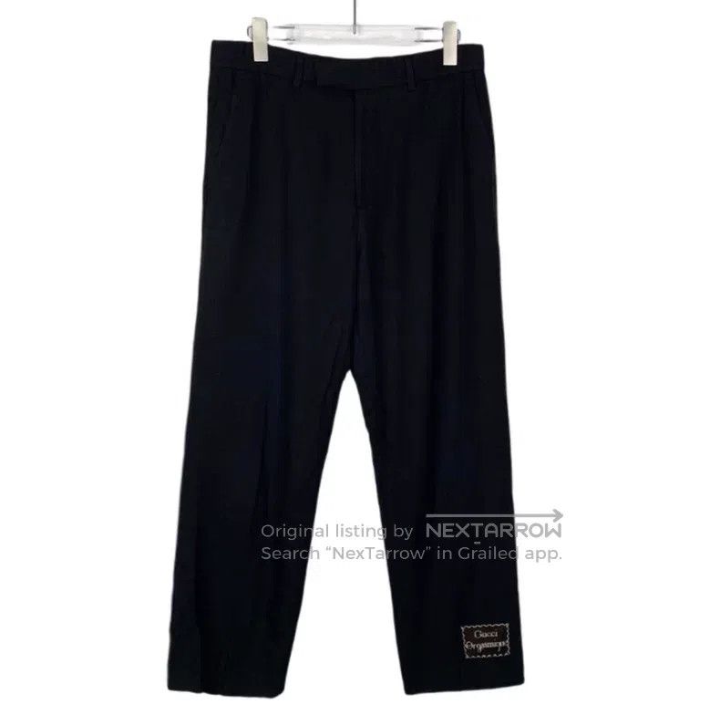 Gucci Gucci Logo letter decoration black cotton linen blend stra Size US 32 / EU 48 - 1 Thumbnail