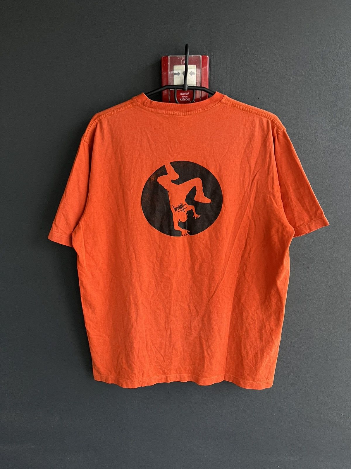 Pre-owned Stussy X Vintage 90's Stussy Made In Usa T Shirt Y2k In Orange