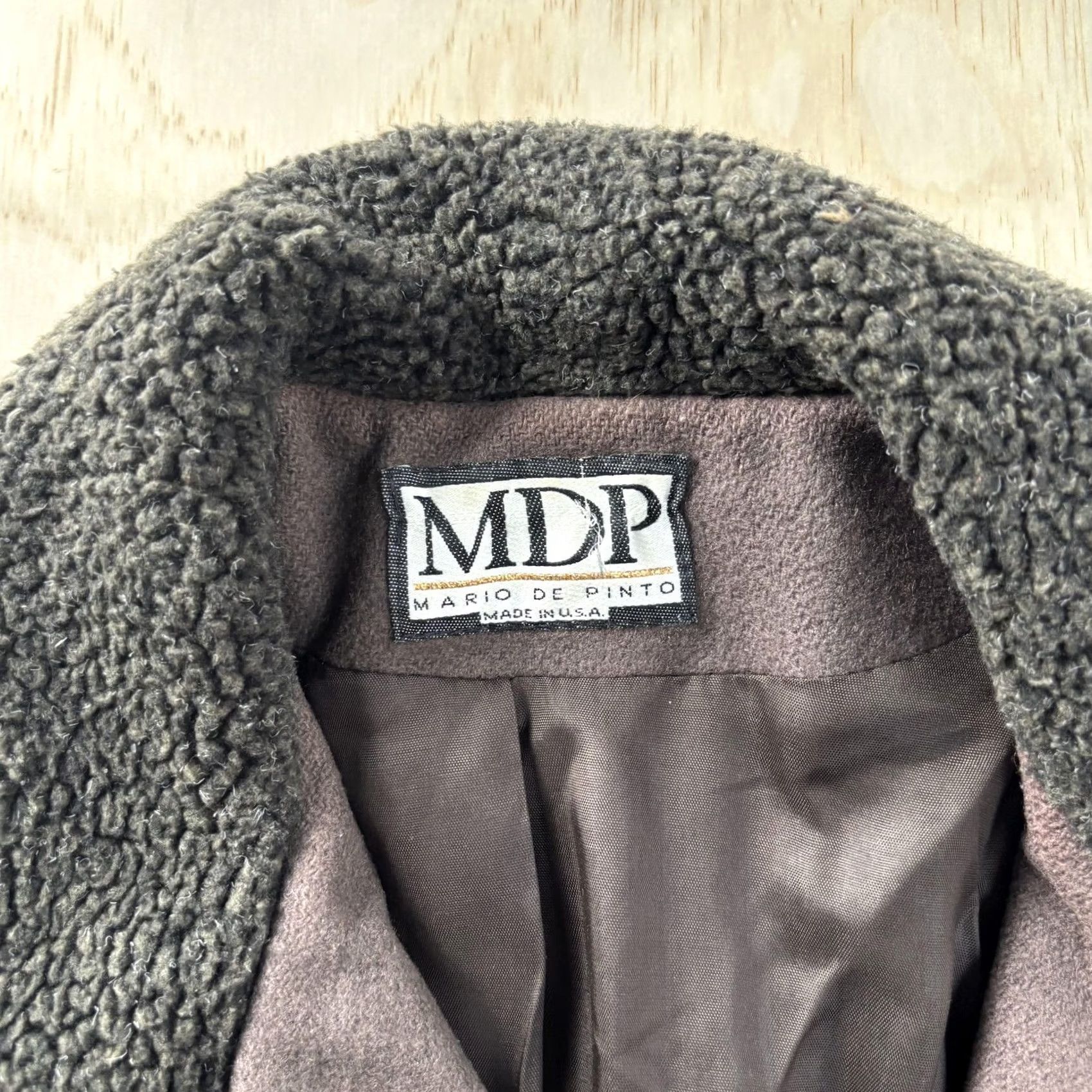 Vintage Mario De Pinto Jacket Womens M Brown Wool Sherpa Collar Zip Pockets USA Size M / US 6-8 / IT 42-44 - 2 Thumbnail