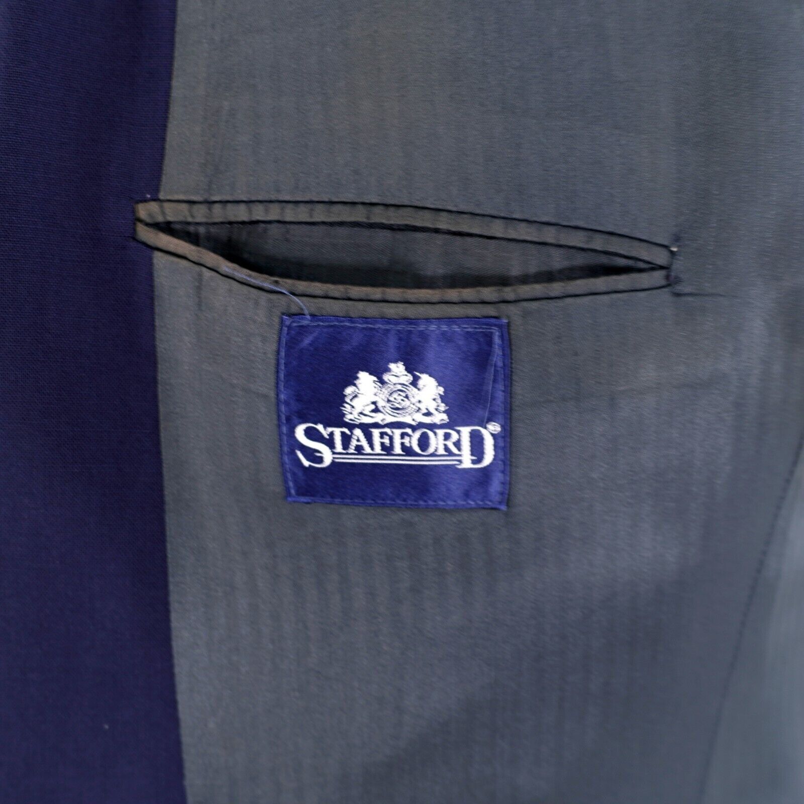 Stafford Stafford Worsted Wool 2 Gold Button Blazer 44R Vintage Tailo Size 44R - 9 Thumbnail