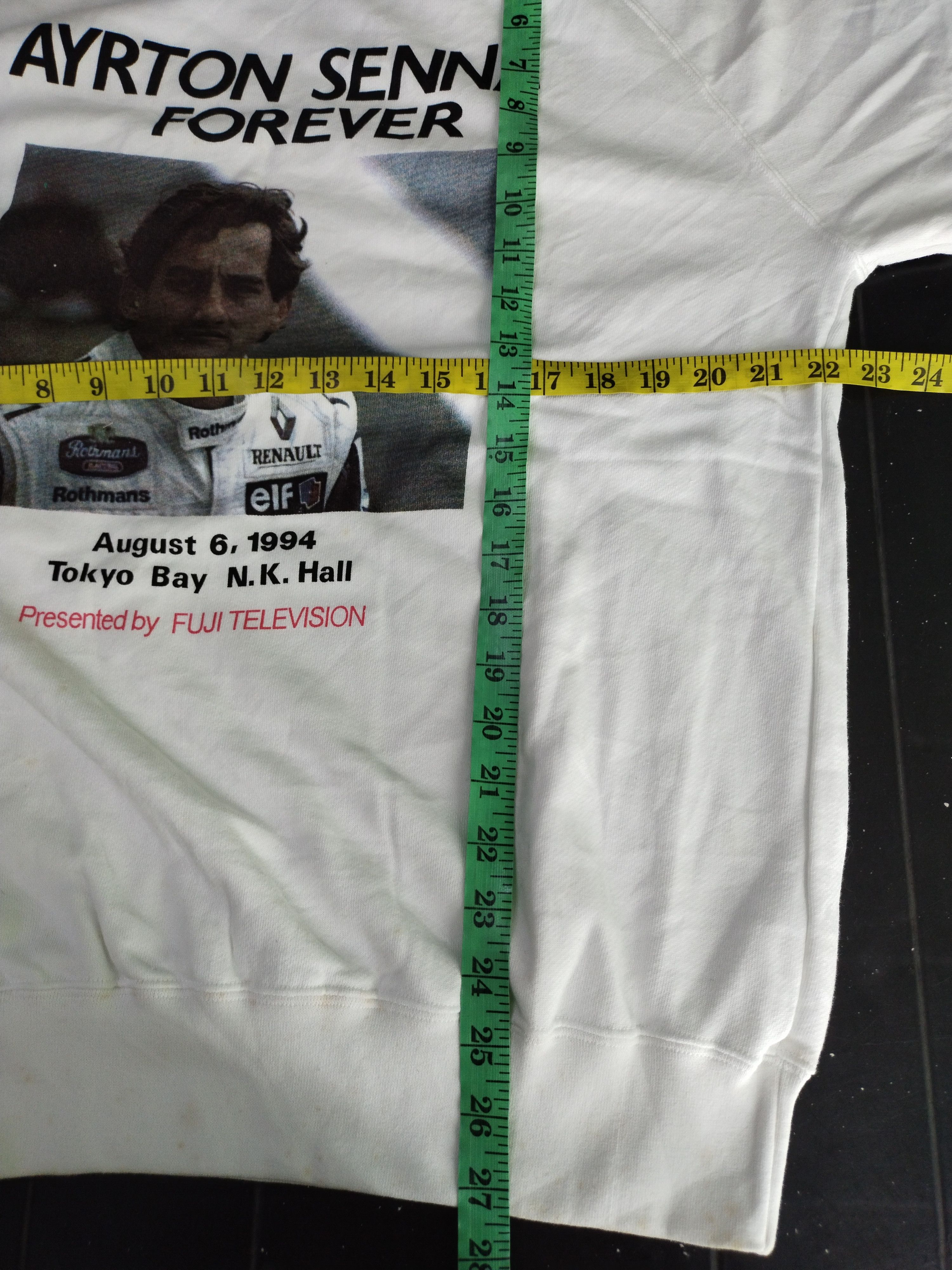 Japanese Brand × Vintage 90's Vintage Racing Ayrton Senna Rare White Sweatshirt Size US M / EU 48-50 / 2 - 10 Thumbnail