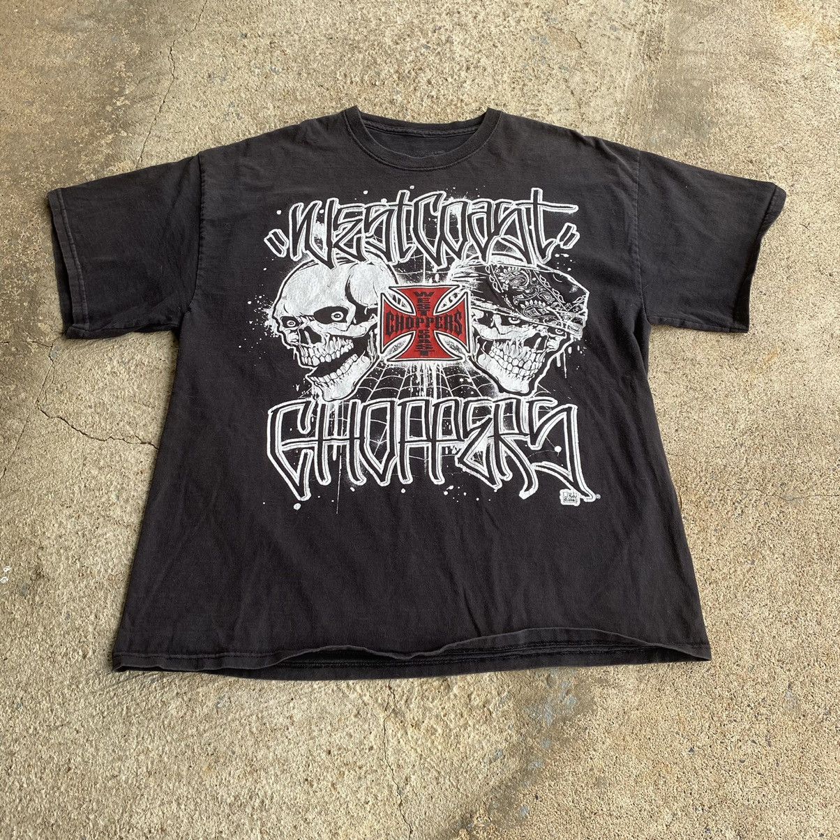 Ed Hardy × Harley Davidson × Vintage Vintage Y2K West Coast Choppers Skulls Opium Shirt Size US L / EU 52-54 / 3 - 2 Thumbnail