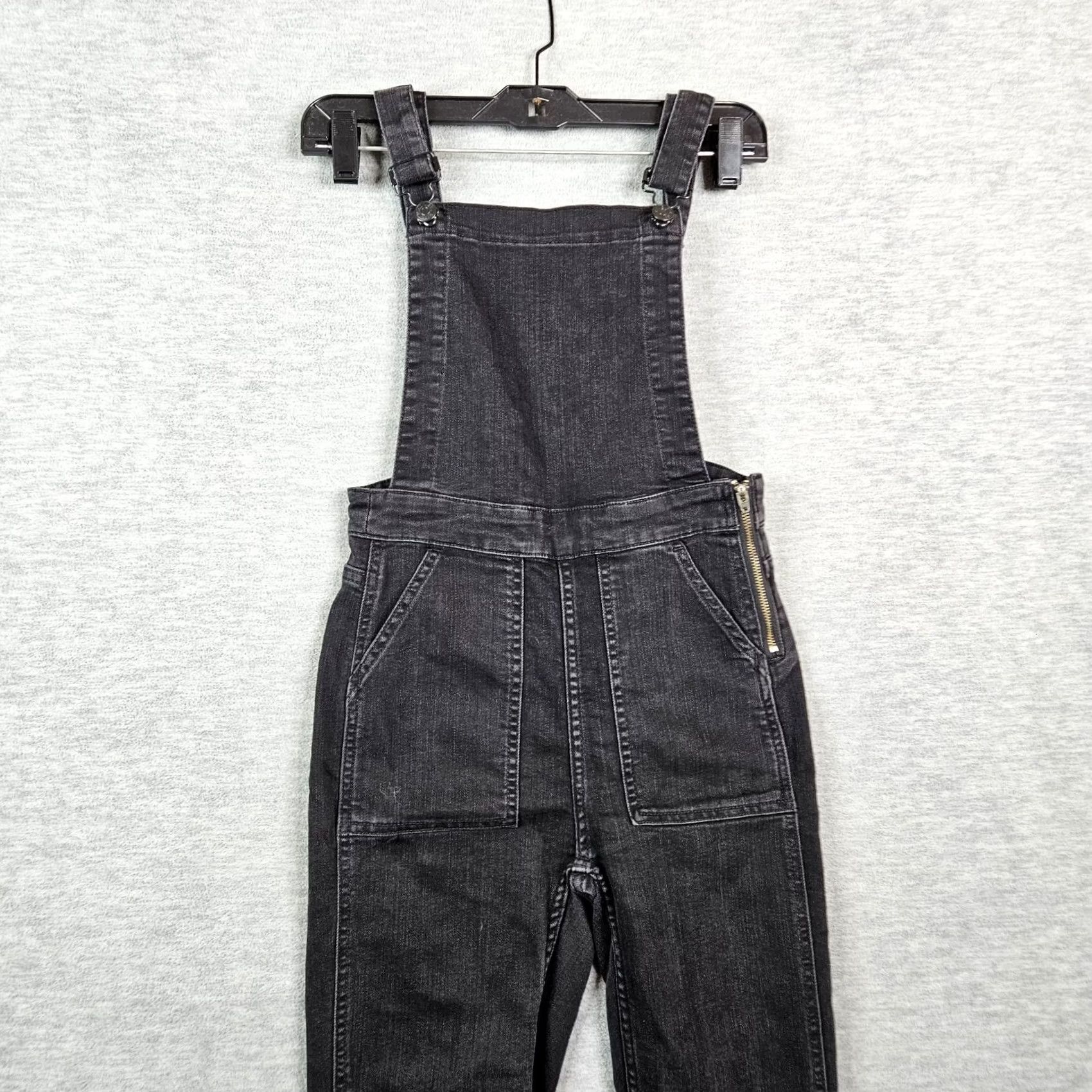 Madewell Madewell Women's Zipper Overalls Black Skinny Leg Dark Wash XS Denim One-Piece Regular Women Sundress? Size 26" / US 2 / IT 38 - 6 Thumbnail
