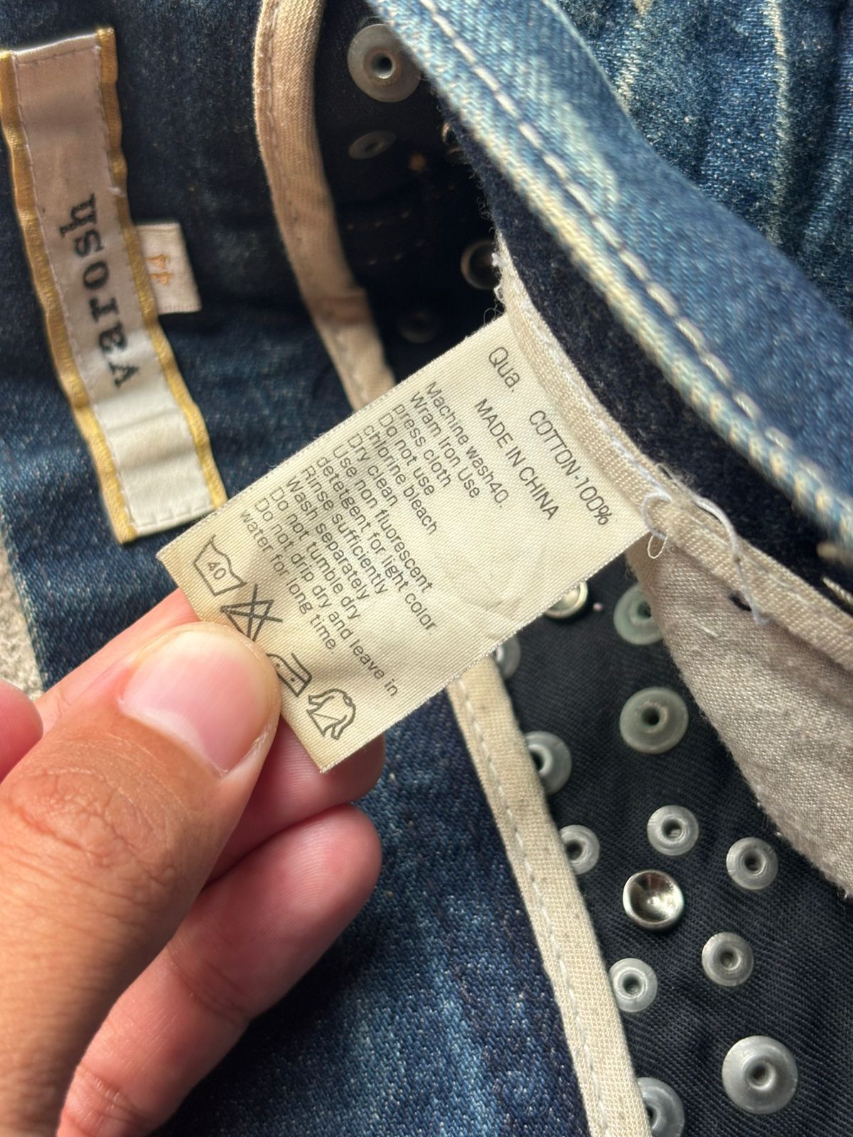 Japanese Brand 2000s Varosh Japan Swarovski Studded Flared Jeans Size US 30 / EU 46 - 5 Thumbnail