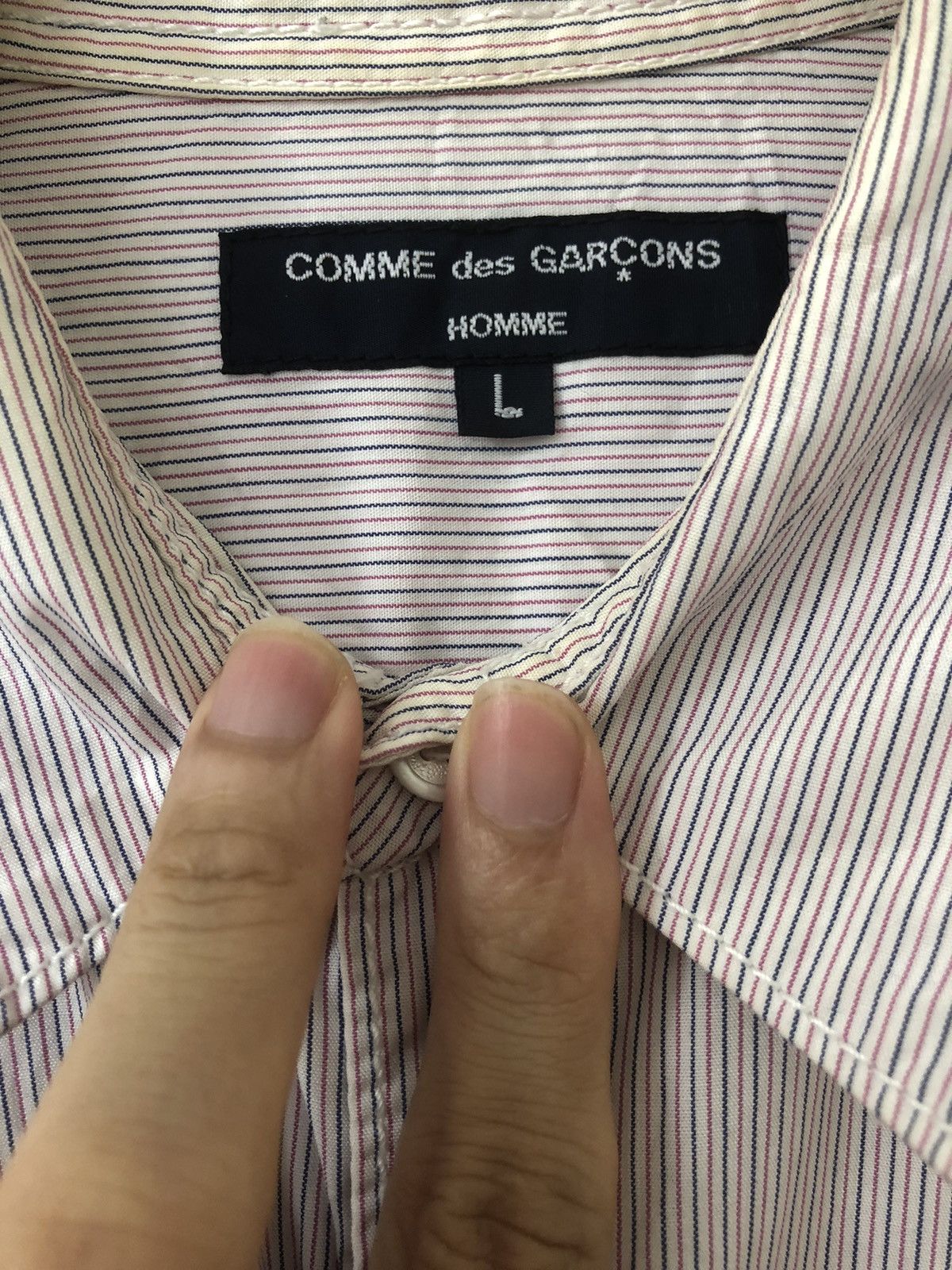 Comme des Garcons Homme Pink stripes shirt Size US L / EU 52-54 / 3 - 2 Thumbnail