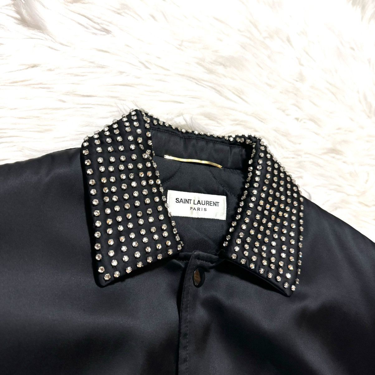 Saint Laurent Paris Saint Laurent Paris Je t'aime crystal teddy bomber jacket Size US XS / EU 42 / 0 - 10 Thumbnail
