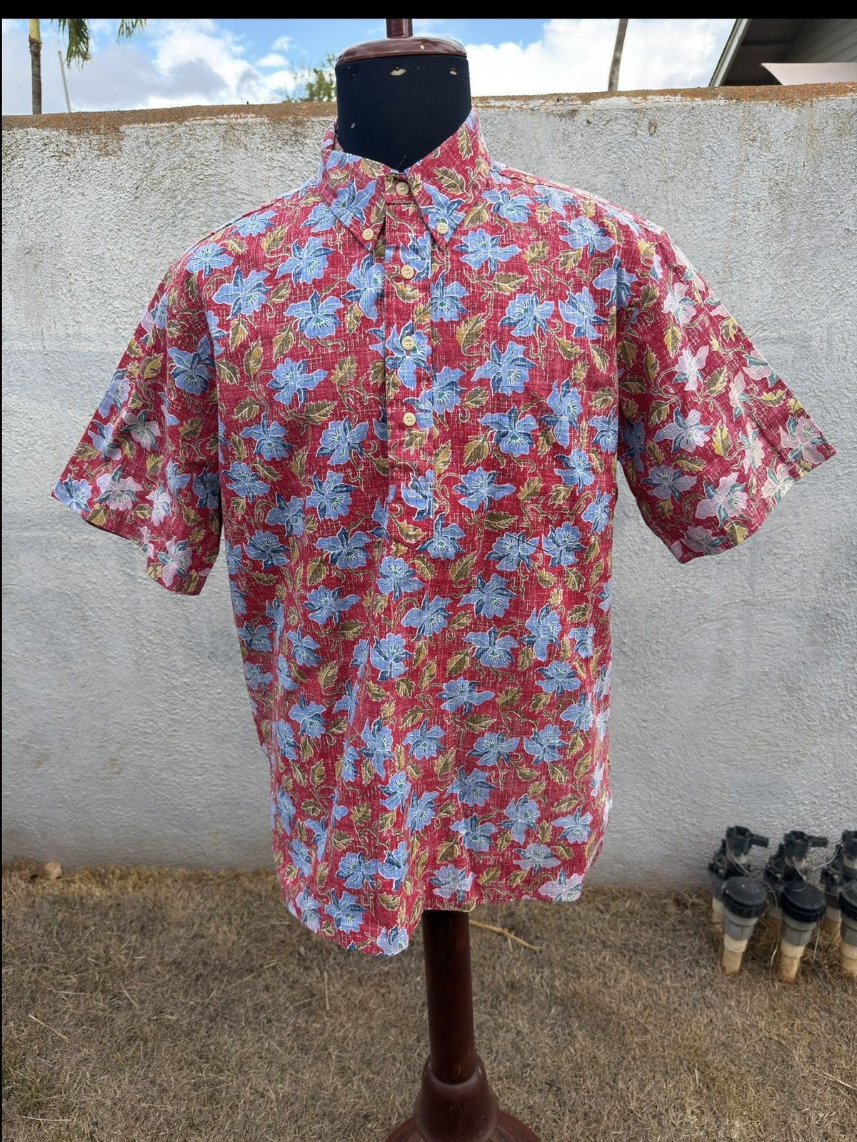 Reyn Spooner PreOwned Reyn Spooner Red/Blue Hawaiian Print Men's L Size US L / EU 52-54 / 3 - 1 Thumbnail