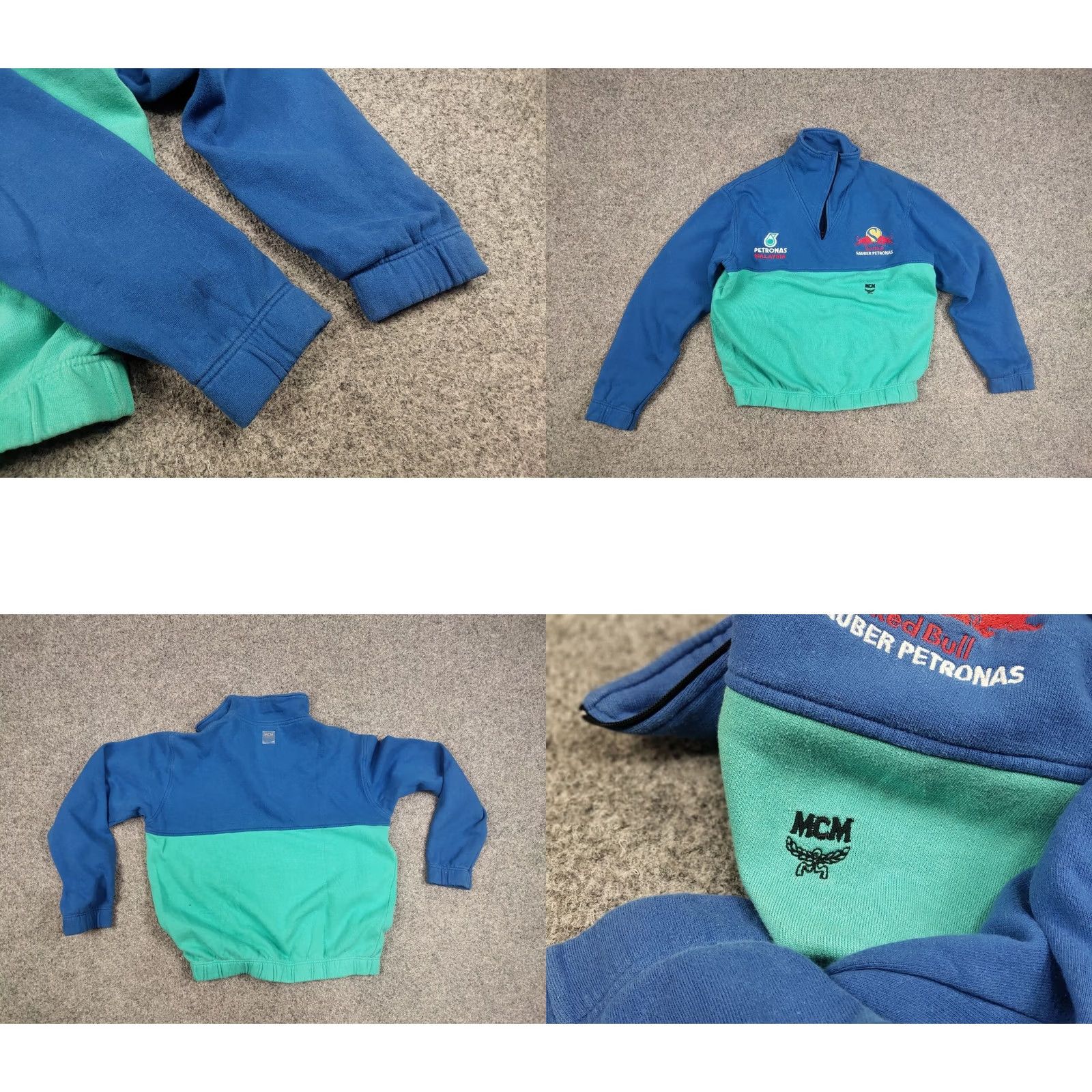 MCM VINTAGE MCM Sweatshirt 80s #1/4 Zip Long Sleeve Zip Mock Neck Blue Mens Size M Sweatshirt 80s Logo Vintage Pattern: Solid Size US M / EU 48-50 / 2 - 9 Thumbnail