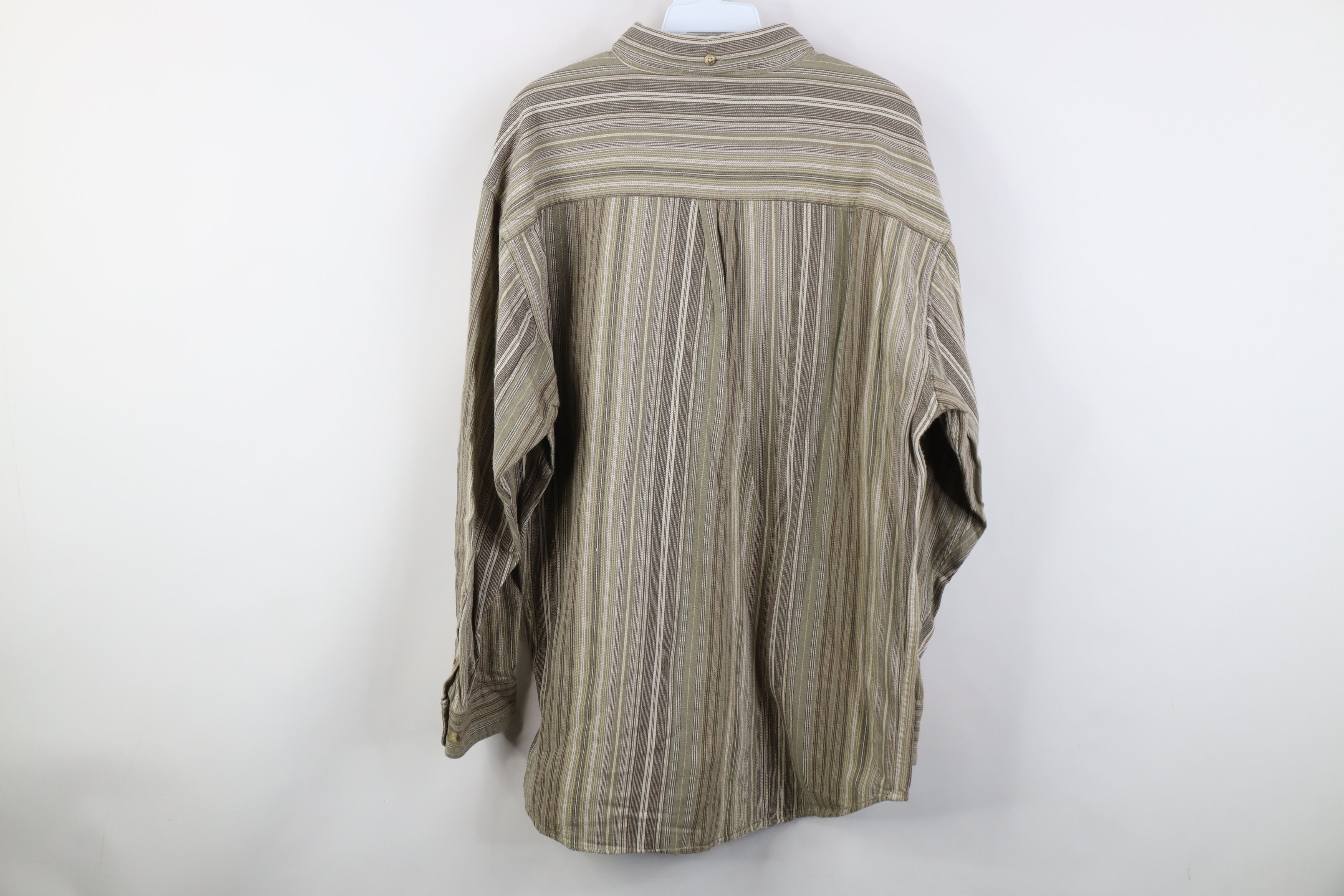 Vintage Vintage 90s Streetwear Button Down Shirt Earth Tone Striped Size US XL / EU 56 / 4 - 10 Thumbnail