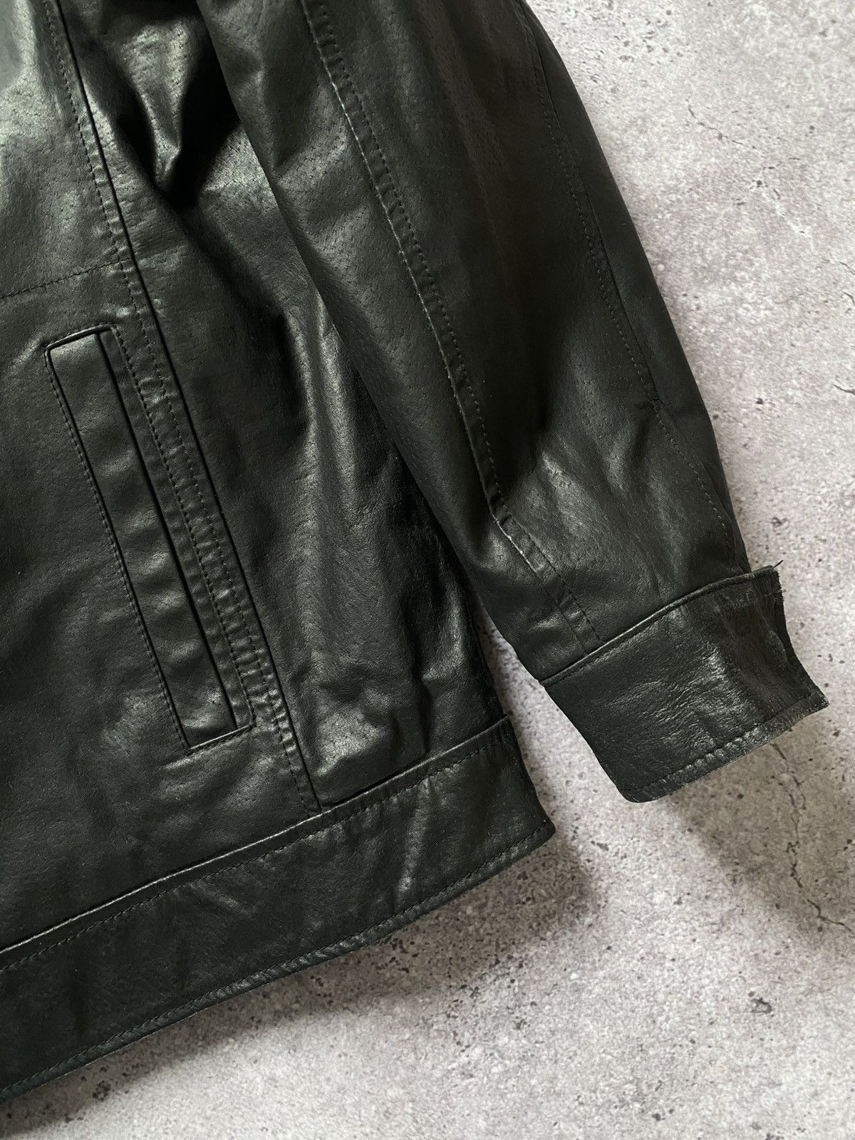 Vintage Vintage F&F Biker Jacket Leather Avant Garde Y2K Black Size US XXL / EU 58 / 5 - 7 Thumbnail