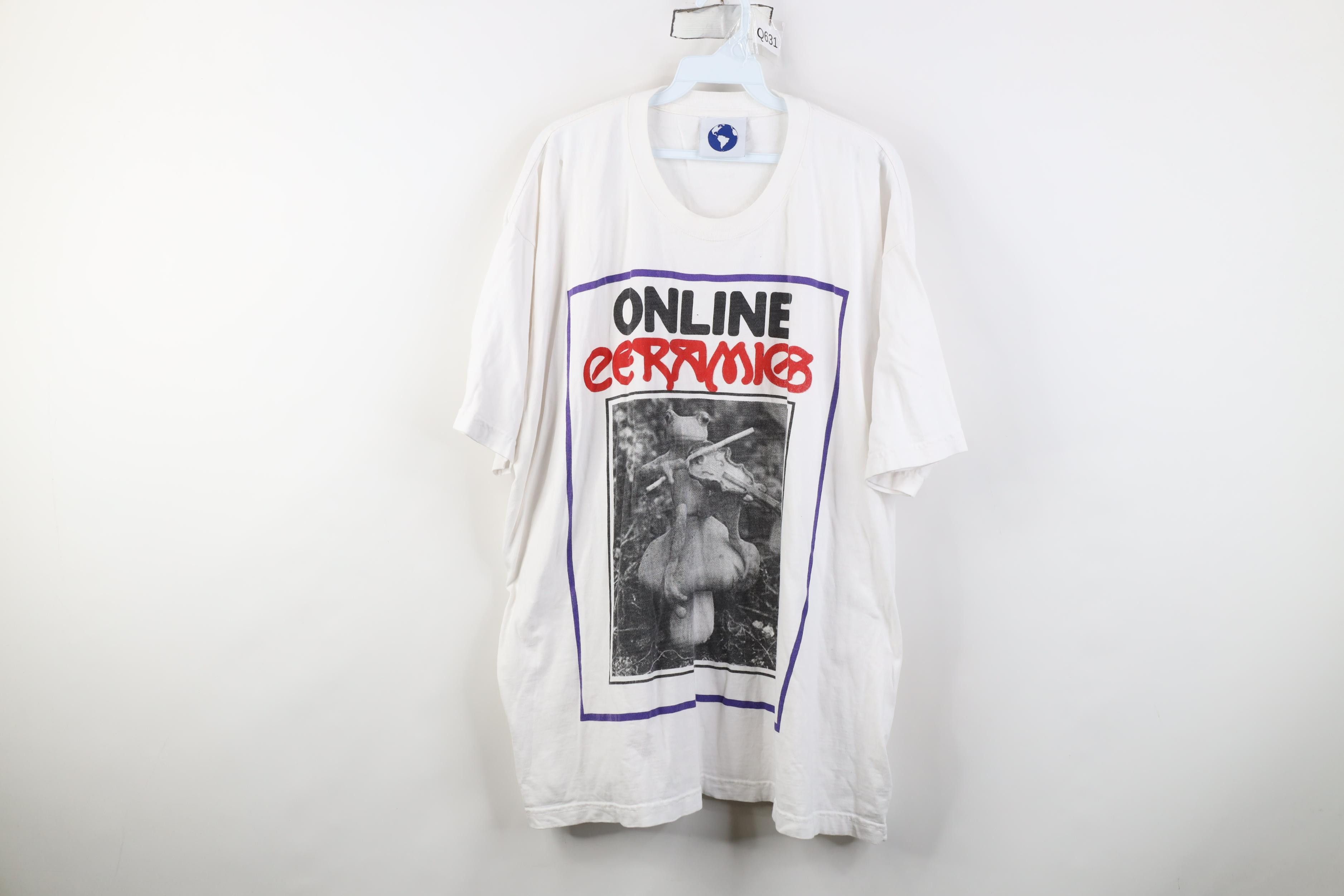Vintage Online Ceramics Toad Violin Mushroom T-Shirt White USA Size US XXL / EU 58 / 5 - 1 Thumbnail