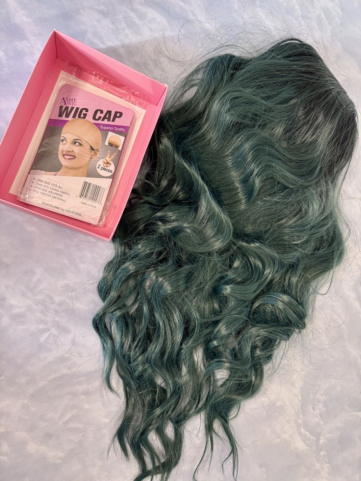 Other New Long Ombre Green Wavy Wig 26 Inch Middle Part Wig Size ONE SIZE - 7 Thumbnail