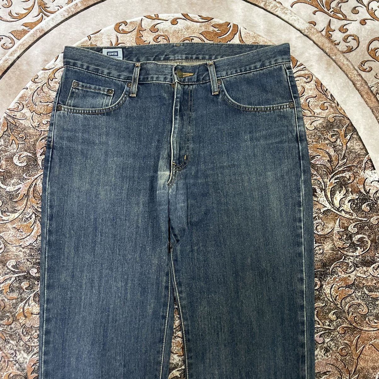 Edwin 🔥Vintage Edwin 403 Stoned Washed Ripped Denim Jeans Size US 35 - 2 Thumbnail