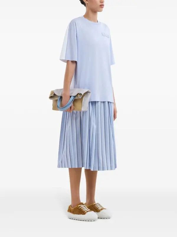 Marni o1w1db11125 Logo Embossed T-Shirt in Blue Size XL / US 12-14 / IT 48-50 - 5 Thumbnail