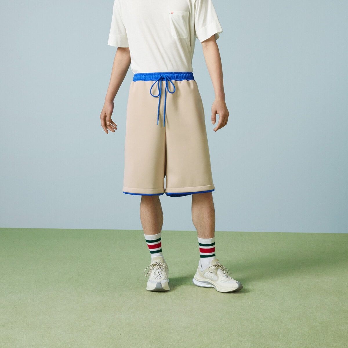 Gucci o1s1wg110925 Neoprene Basketball Shorts With Web Multicolor Size US 36 / EU 52 - 5 Thumbnail