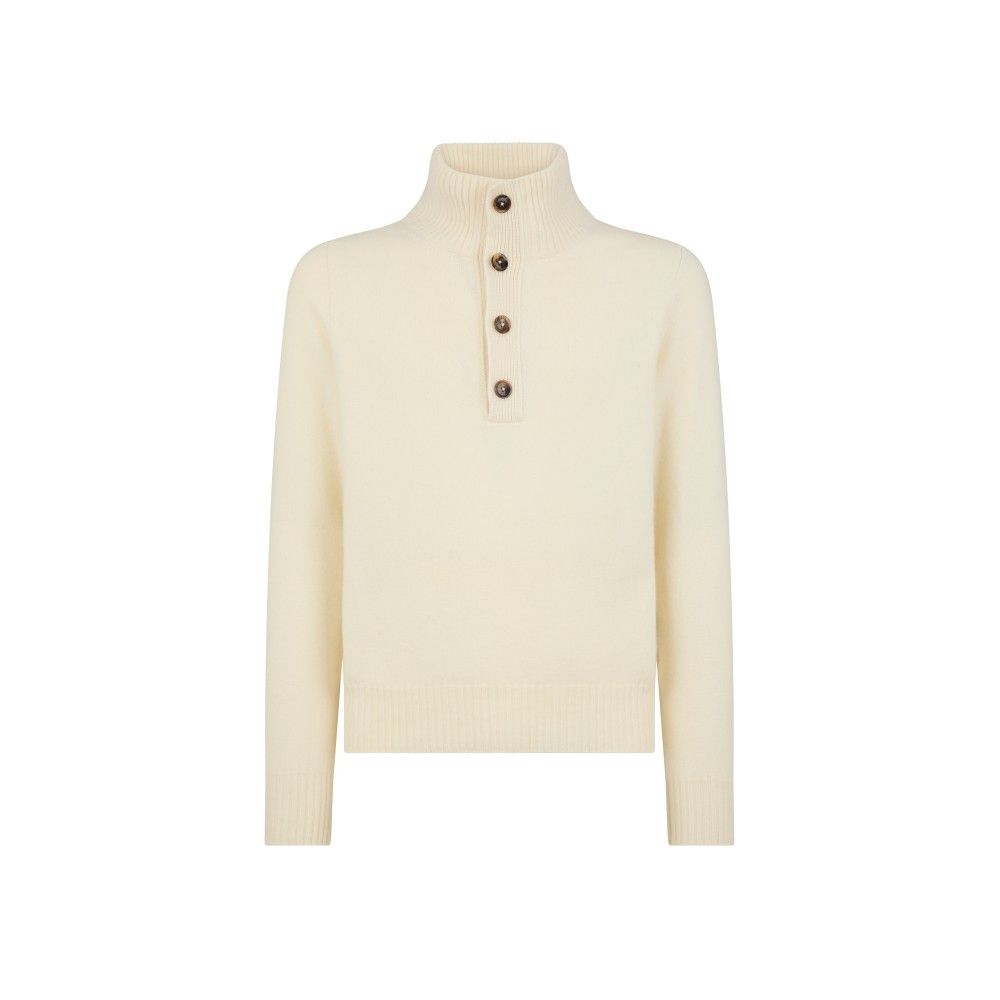 o1loc1c0226 KTL004 Wool Cashmere Sweater in Off White