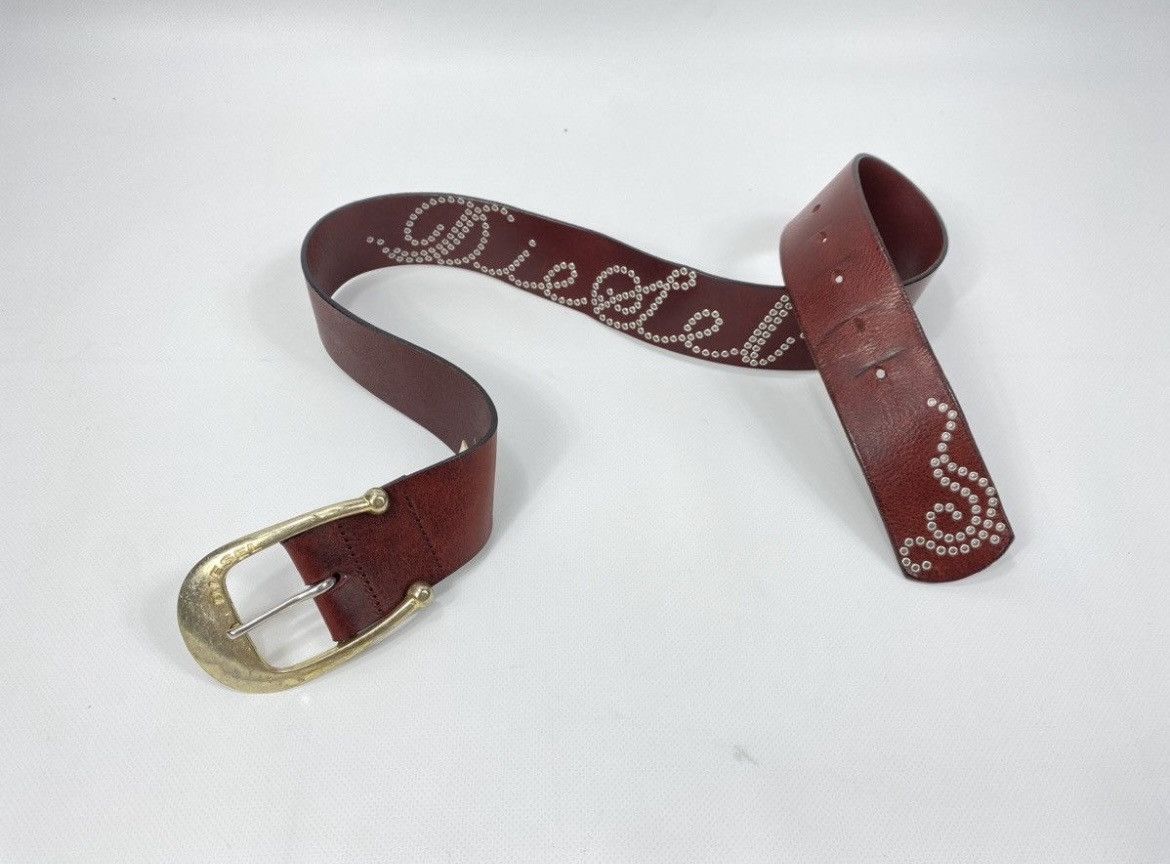 Diesel Studded Diesel Horseshoe Cowboy Western Big Leather Size 34 - 4 Thumbnail