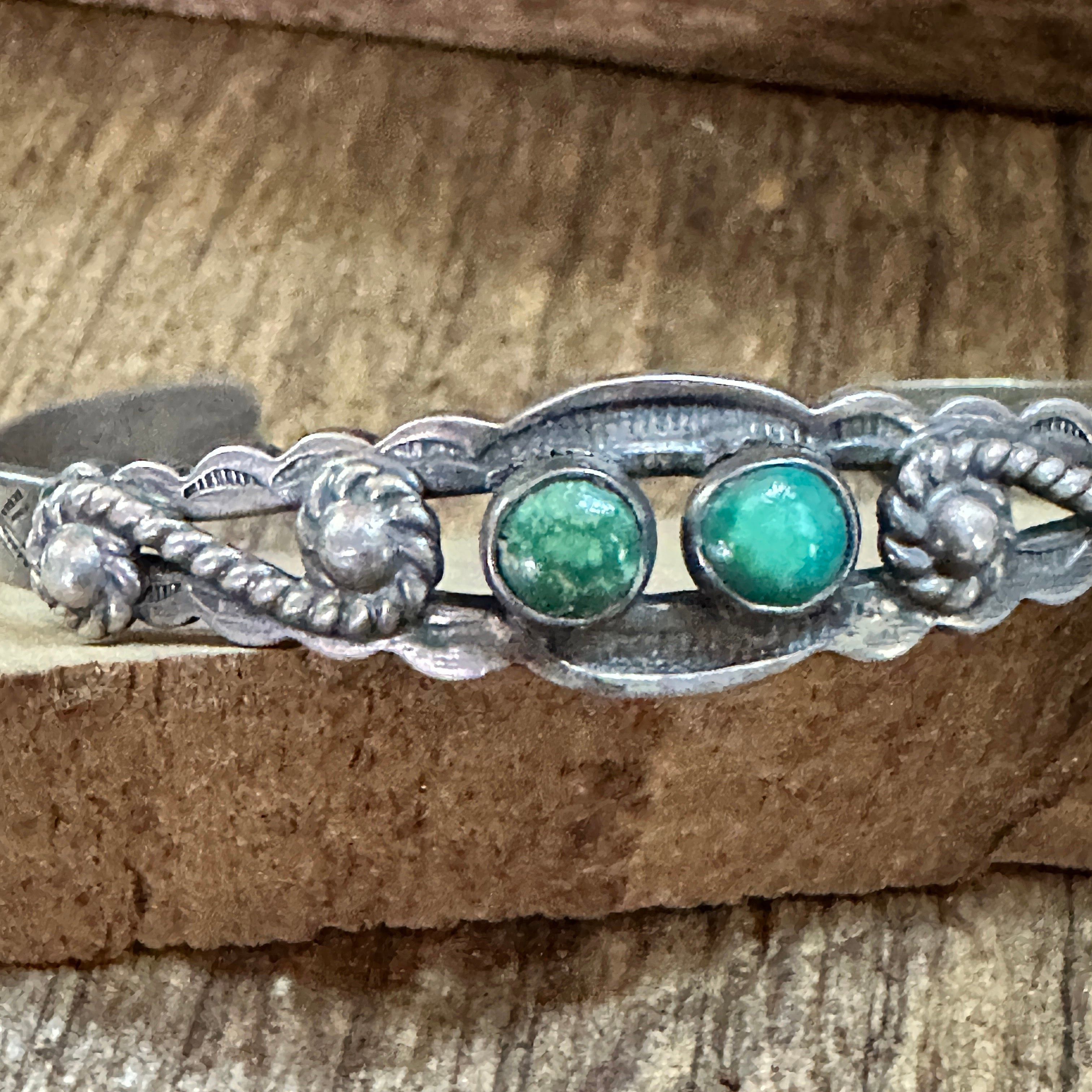 Other Handmade Navajo Spice Mojave Sterling Silver Cuff Bracelet w Size ONE SIZE - 4 Thumbnail