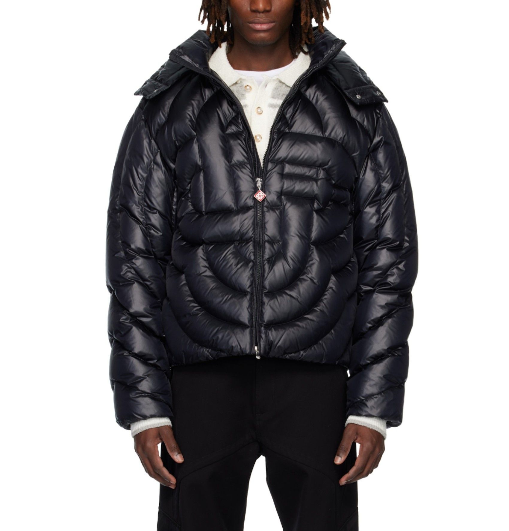 Casablanca Monogram Quilted Down Puffer Jacket Size US XL / EU 56 / 4 - 2 Thumbnail