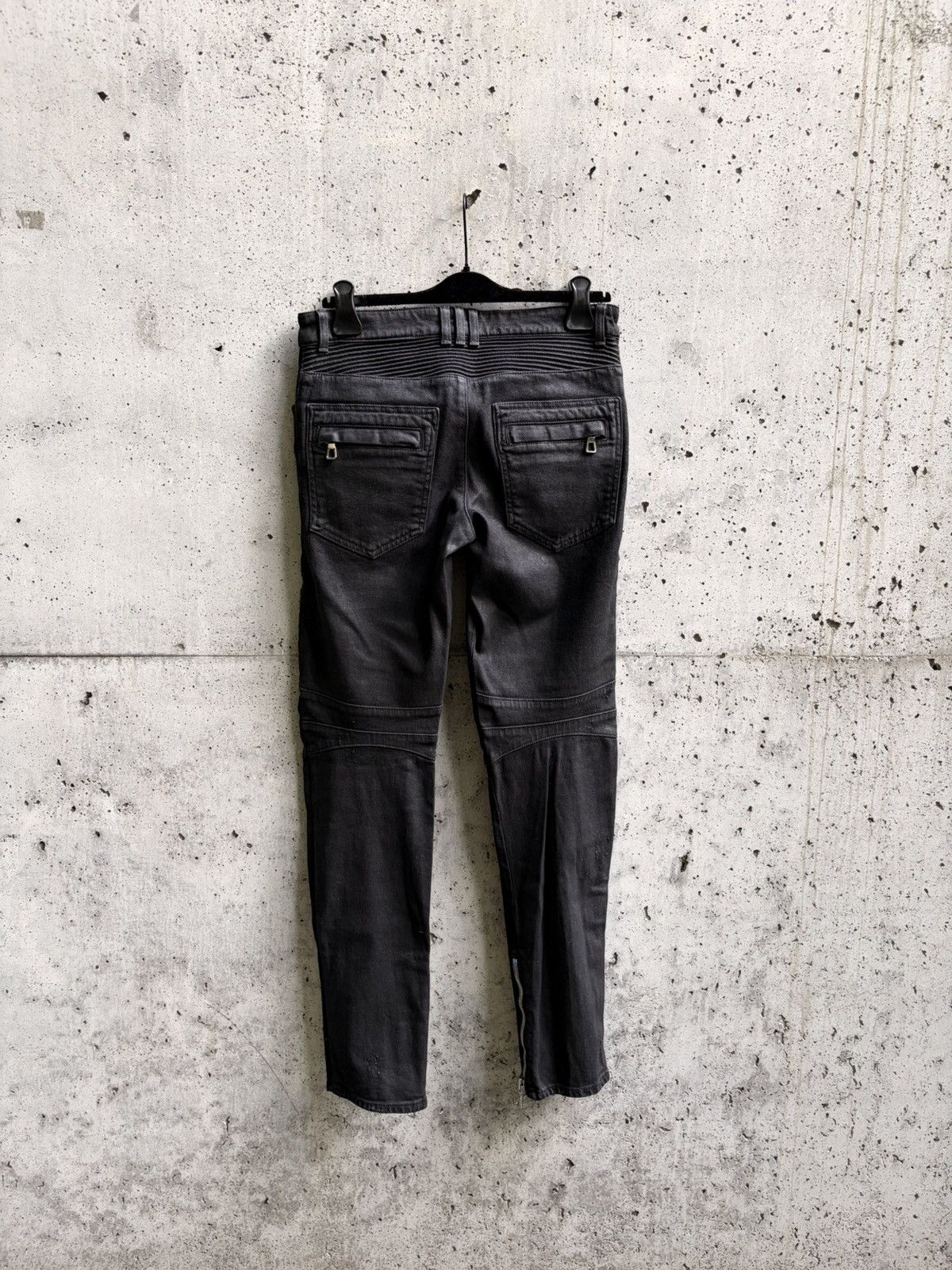 Balmain Balmain H&M Runway Waxed Biker Denim jeans Size US 30 / EU 46 - 2 Thumbnail