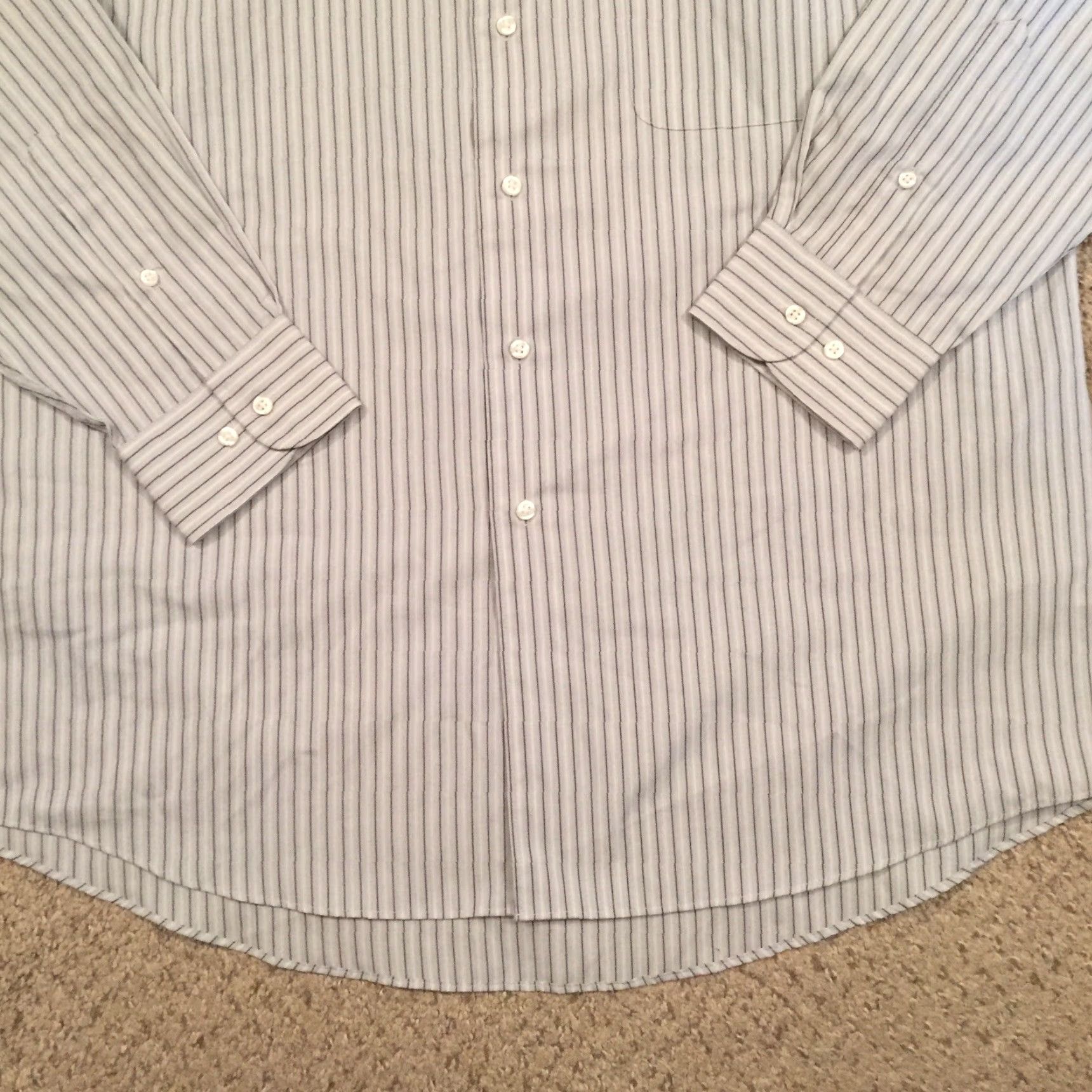 Dockers DOCKERS Shirt Mens Large Gray Striped Long Sleeve Button Up Size US L / EU 52-54 / 3 - 4 Thumbnail
