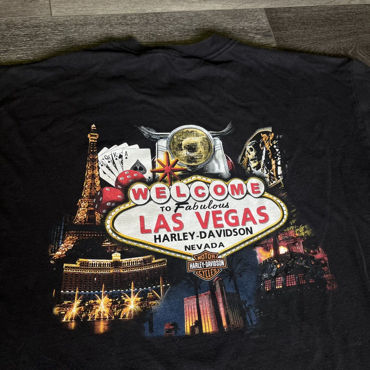 Harley Davidson Vintage 2000s Harley Davidson Las Vegas Graphic Logo T Shirt Size US XL / EU 56 / 4 - 3 Thumbnail