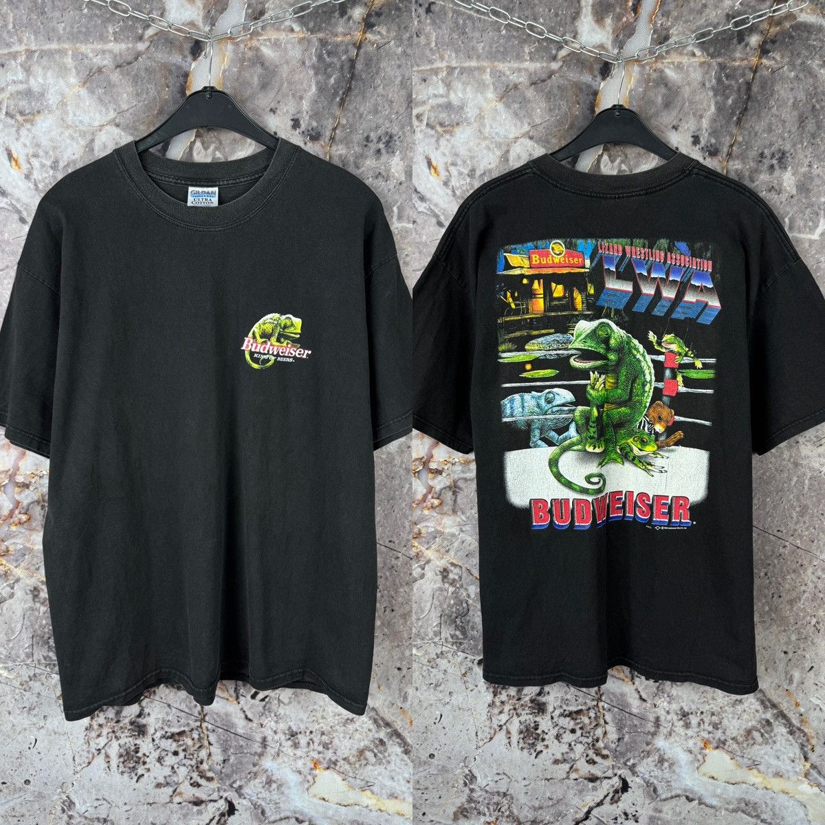 Budweiser Vintage 1998 Budweiser Chameleon T-Shirt Double Sided Beer Size US XL / EU 56 / 4 - 1 Thumbnail