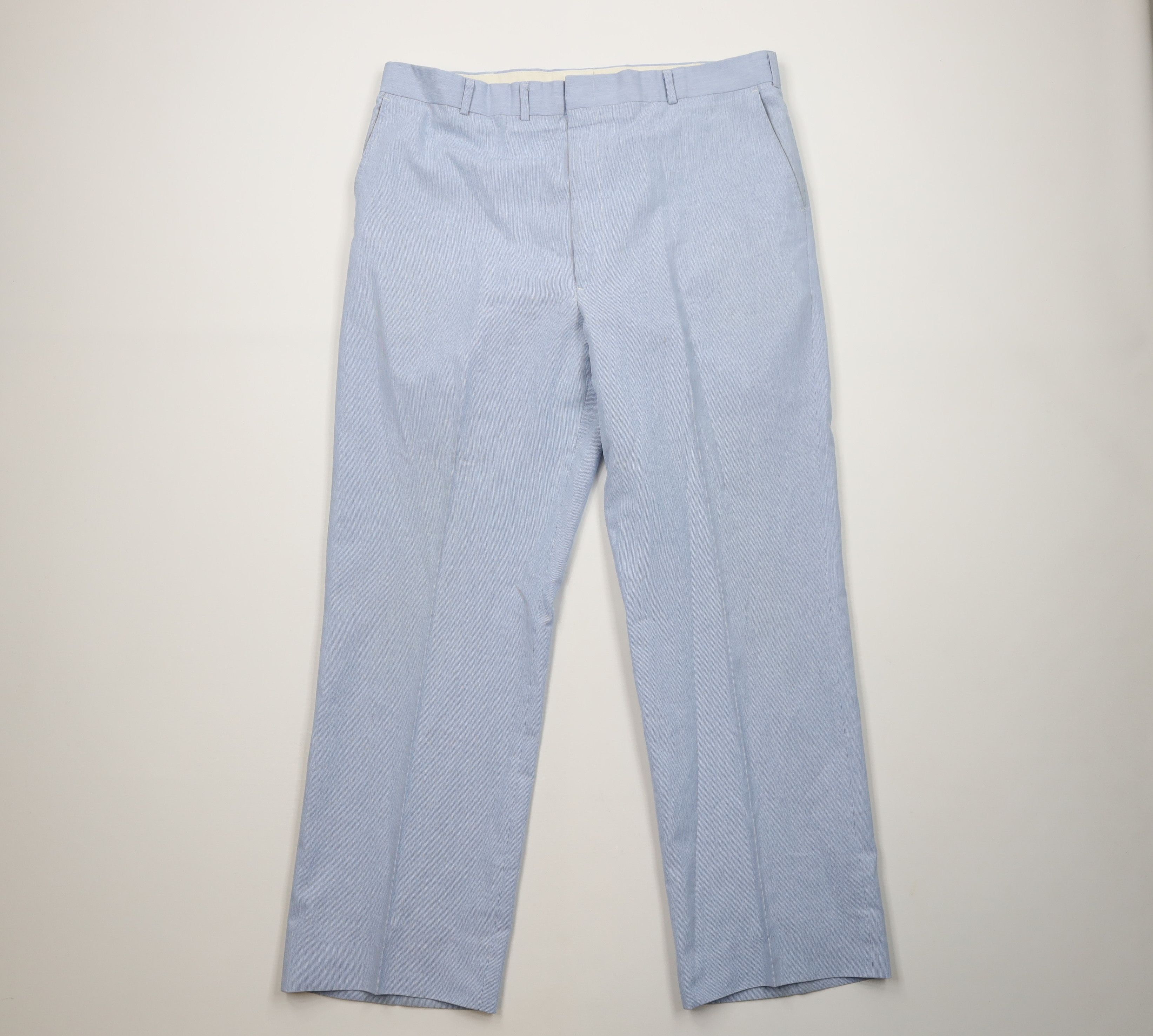 Vintage Vintage 70s Streetwear Striped Bell Bottoms Pants USA Blue Size US 40 / EU 56 - 1 Thumbnail