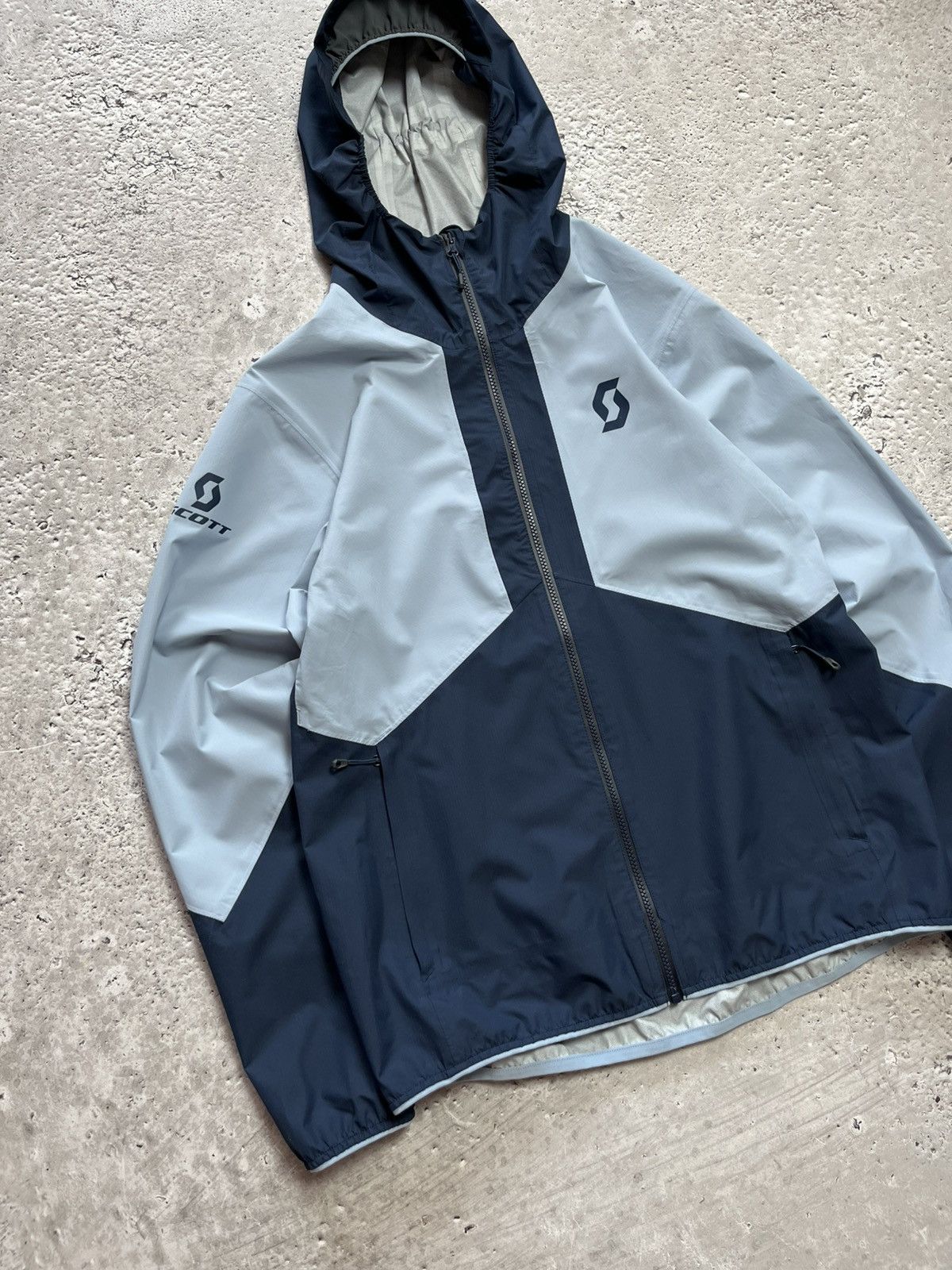 Other Scott Waterproof Shell Jacket Navy Gray M – Outdoor Hiking Size US M / EU 48-50 / 2 - 3 Thumbnail