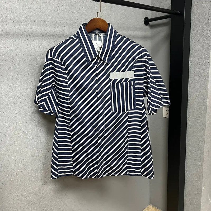 Lanvin Lanvin Striped Cotton Short Sleeve Shirt for Men 0089 Size US M / EU 48-50 / 2 - 1 Thumbnail