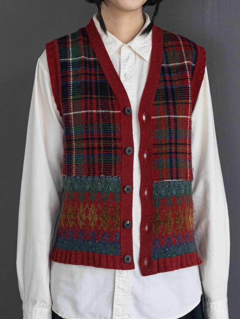 Kenzo KENZO Red checkered knit vest vintage Size M / US 6-8 / IT 42-44 - 2 Thumbnail