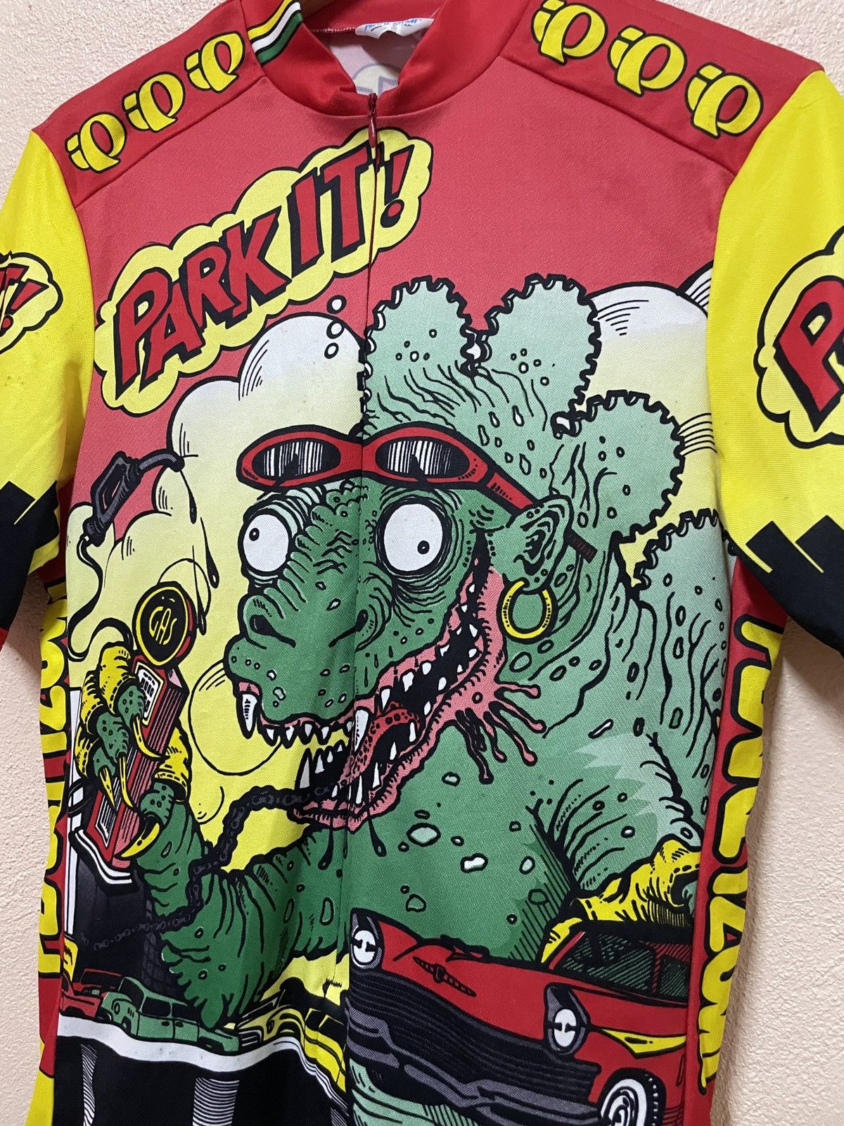 PEARL iZUMi Vintage Pearl Izumi Cycling Jersey Pop-Art Godzilla Slim-fit Size US M / EU 48-50 / 2 - 8 Thumbnail
