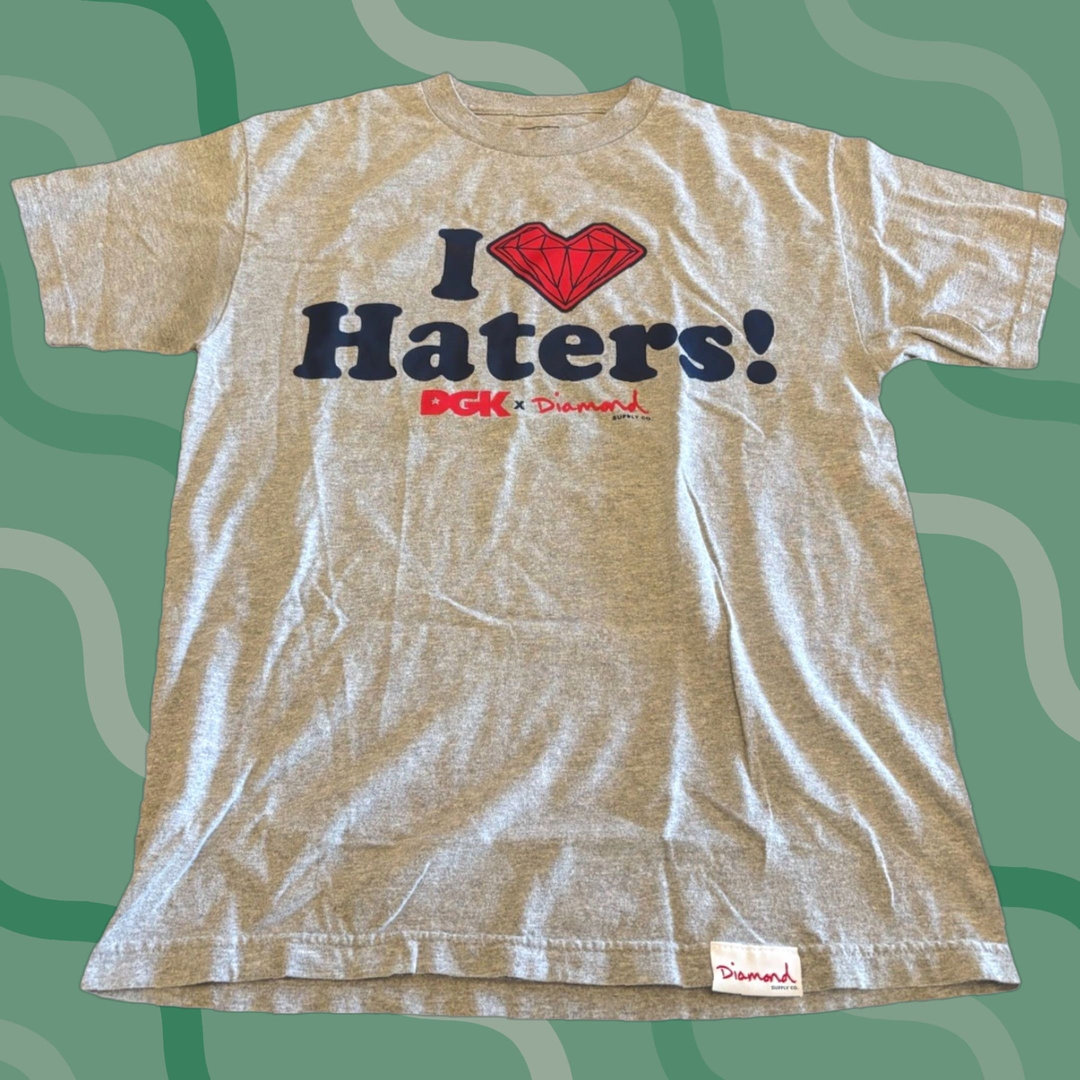 DGK VINTAGE DGK X Diamond Motivation I ❤️ Haters Grey T-Shirt M Men’s Rare 2000s Y2K Mens Size US M / EU 48-50 / 2 - 1 Thumbnail