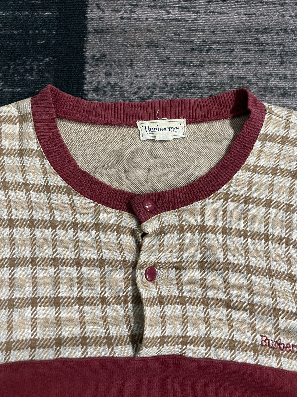 Burberry × Vintage Vintage burberrys Half button Sweatshirt Size US L / EU 52-54 / 3 - 9 Thumbnail