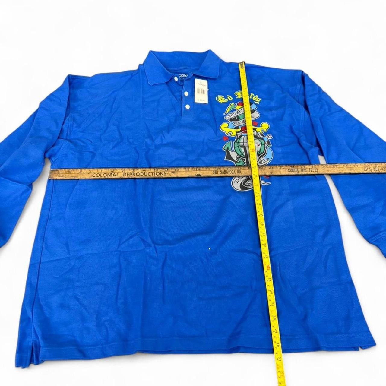 Ed Hardy Ed Hardy Longsleeve Polo Tee Y2K goth tattoo skater blue 4XL Size US XXL / EU 58 / 5 - 5 Thumbnail