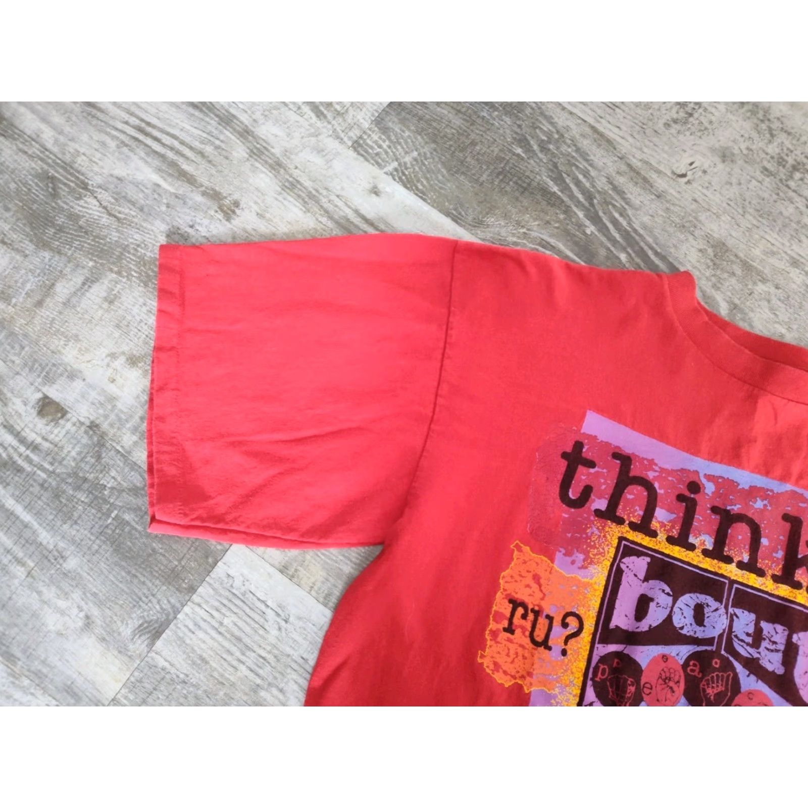 Bugle Boy VINTAGE Bugle Boy Men's T-Shirt 90s Graphic Print Crew Neck Short Sleeve Made in USA Red Sz L Size US L / EU 52-54 / 3 - 5 Thumbnail
