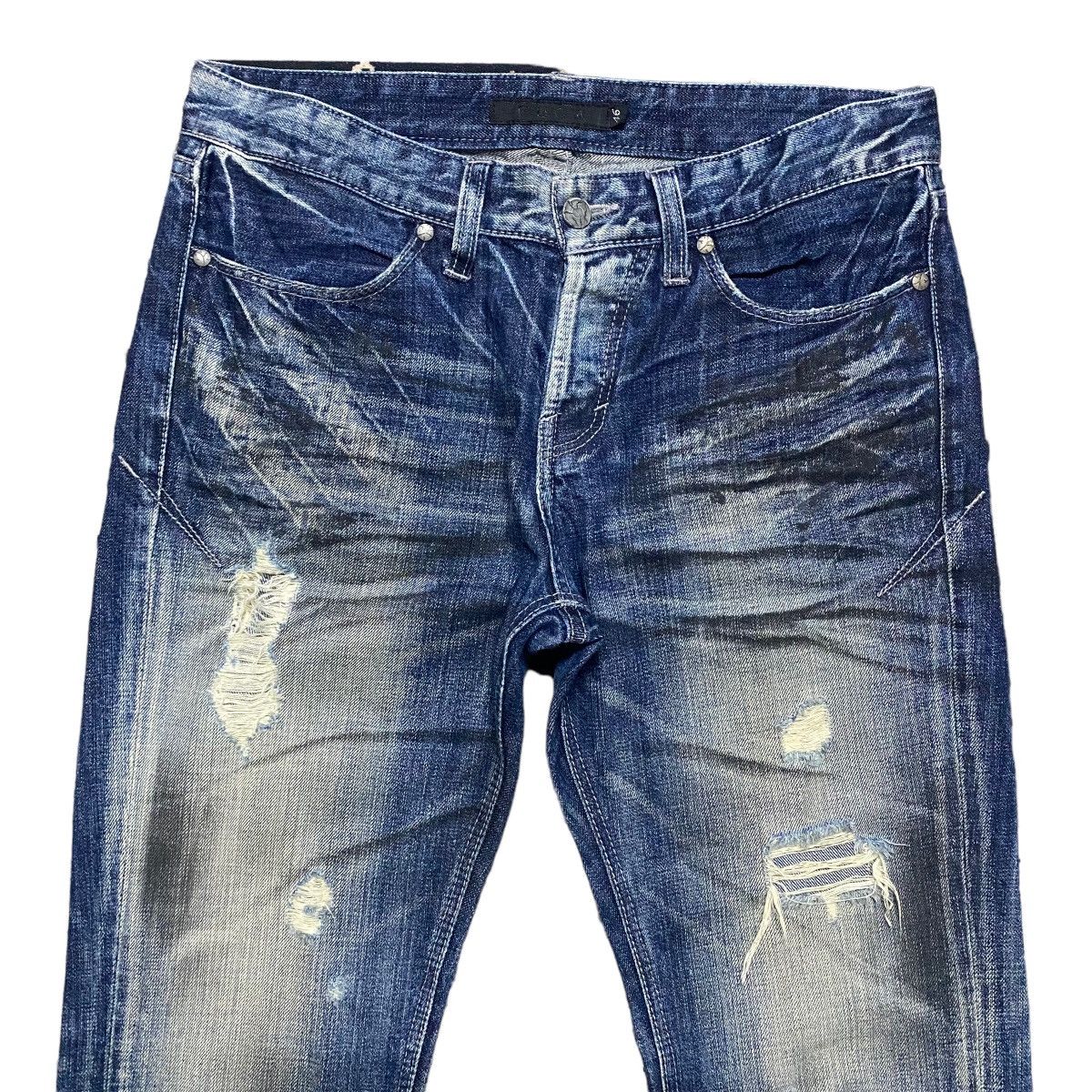 GOSTAR DE FUGA Fuga Denim Mud Oil Stained Flare Jeans Size US 31 - 3 Thumbnail