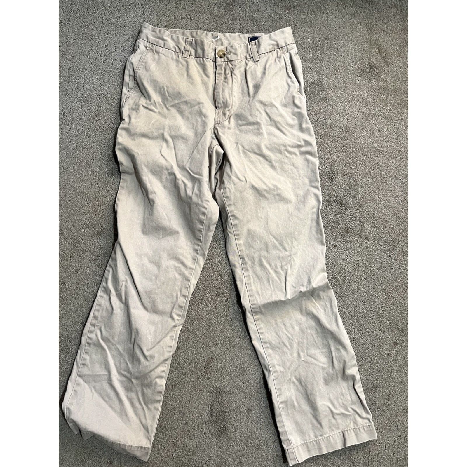 Vineyard Vines Vineyard Vines Breaker Slim Fit Chino Pants Mens 30x30 Beige Cotton Spandex Breathable Pockets Flat Front Solid Size US 30 / EU 46 - 2 Thumbnail