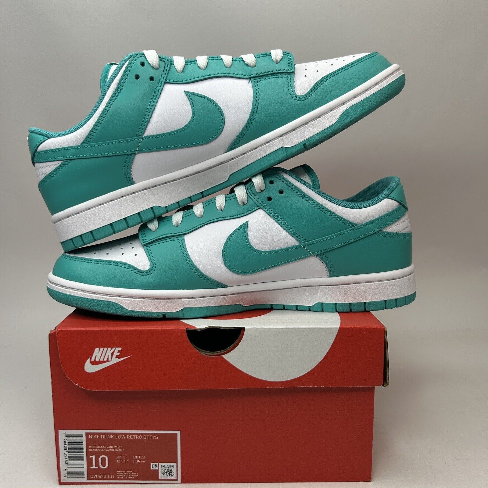 Nike Nike Dunk Low Retro BTTYS “White Clear Jade” 2023 Size US 10 / EU 43 - 3 Thumbnail